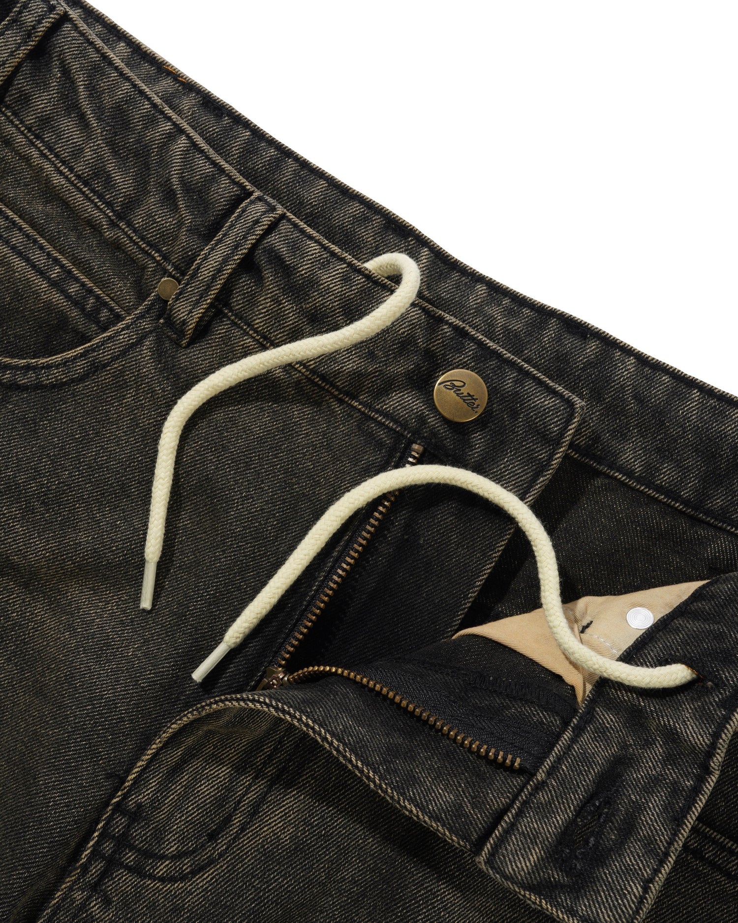 Straight Leg Denim Jeans, Brown Tint