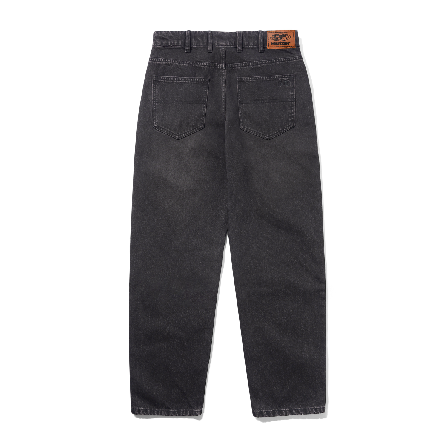 Straight Leg Denim Jeans, Tinted Black