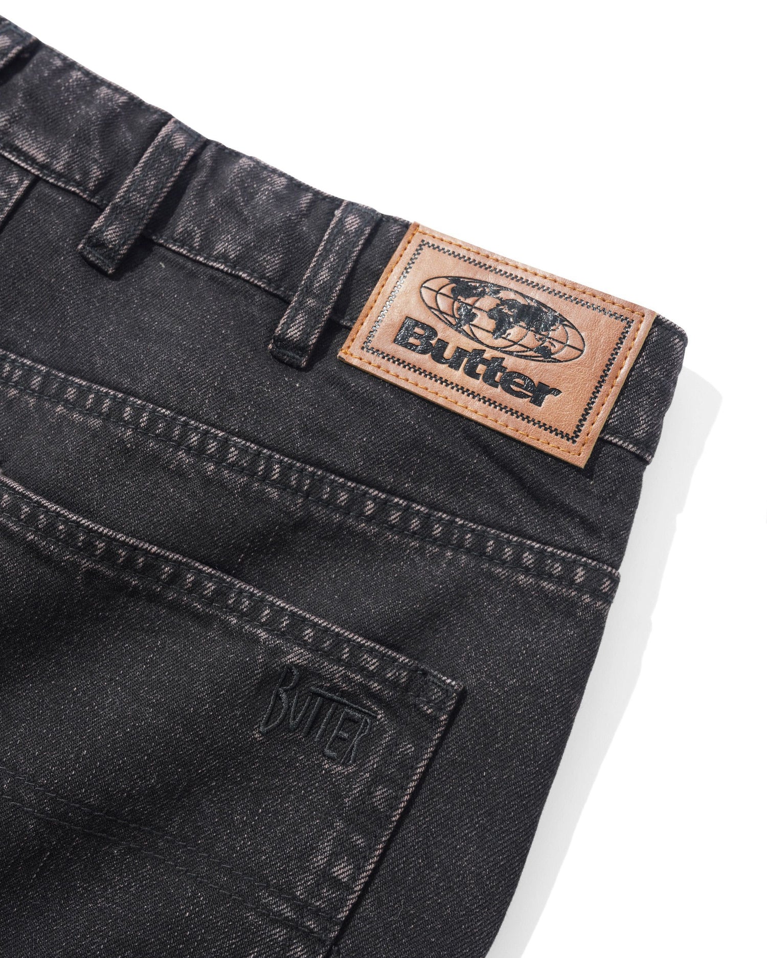 Straight Leg Denim Jeans, Tinted Black