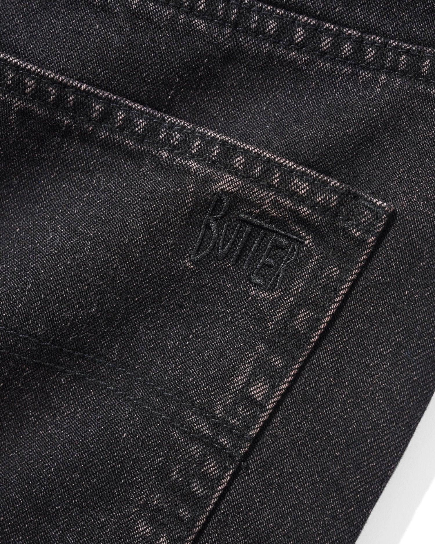 Straight Leg Denim Jeans, Tinted Black