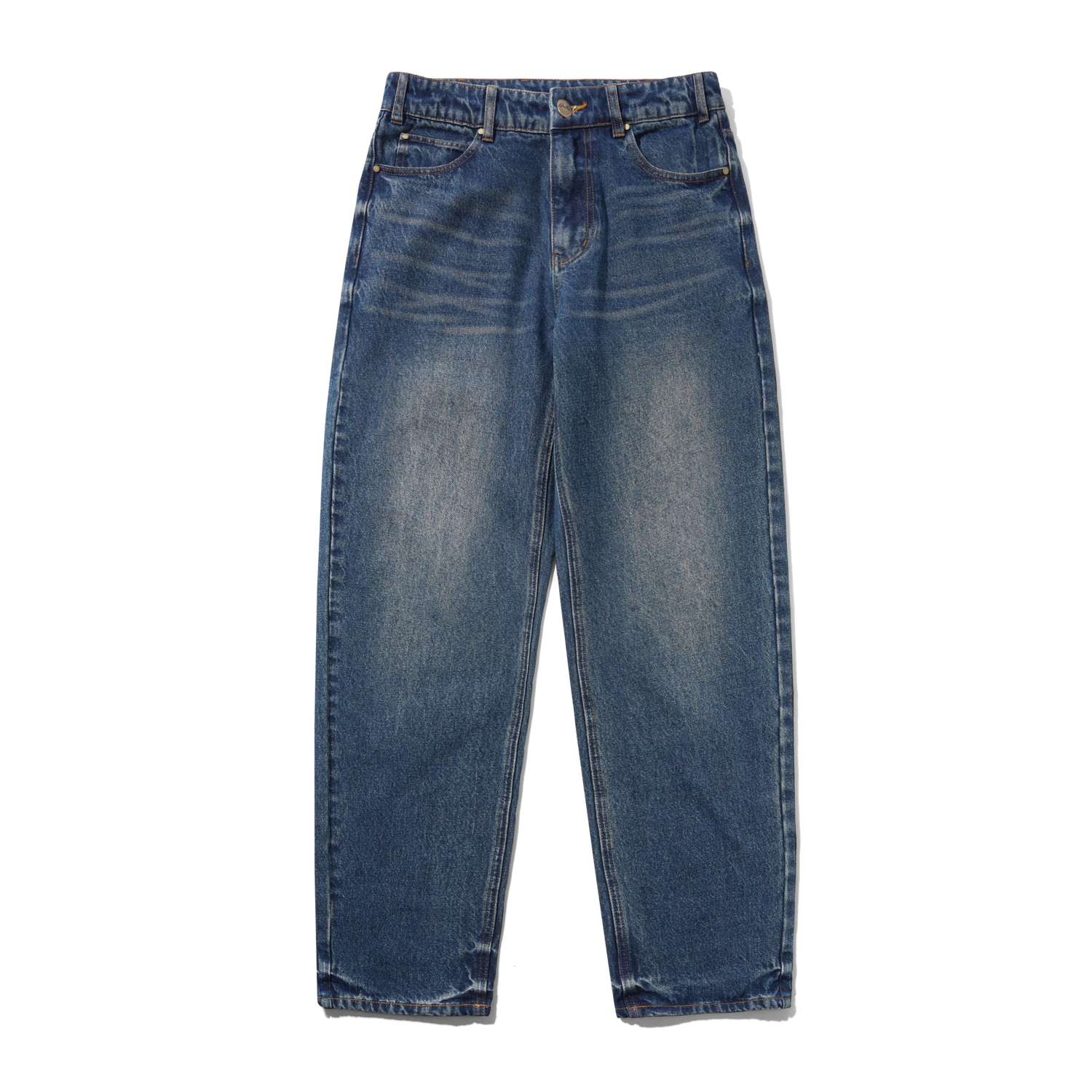 Straight Leg Denim Jeans, Vintage Indigo Wash