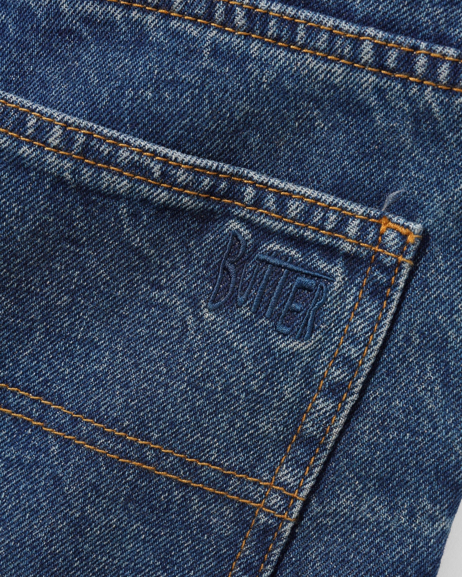 Straight Leg Denim Jeans, Vintage Indigo Wash