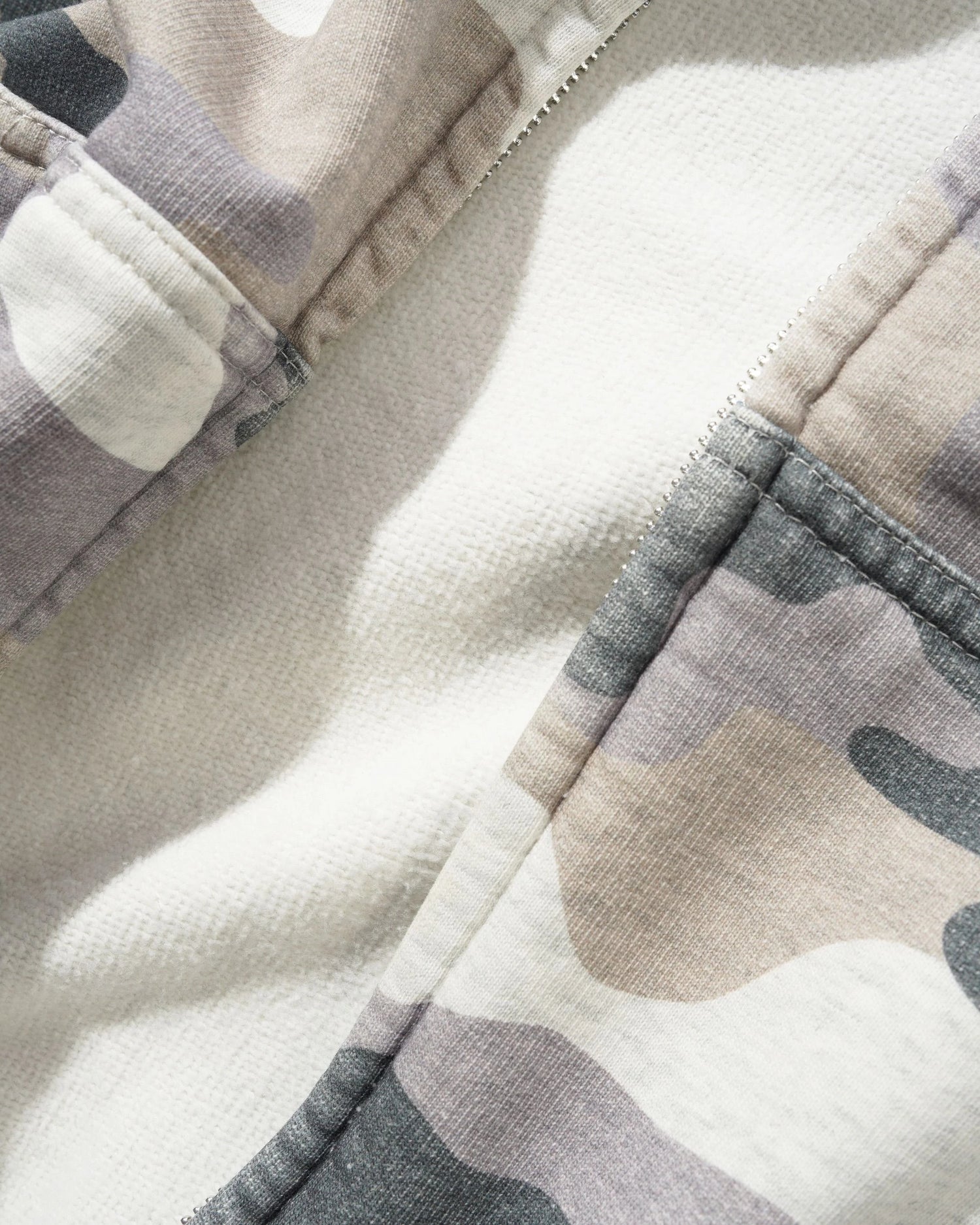 Stretch Zip-Thru Hood, Snow Camo