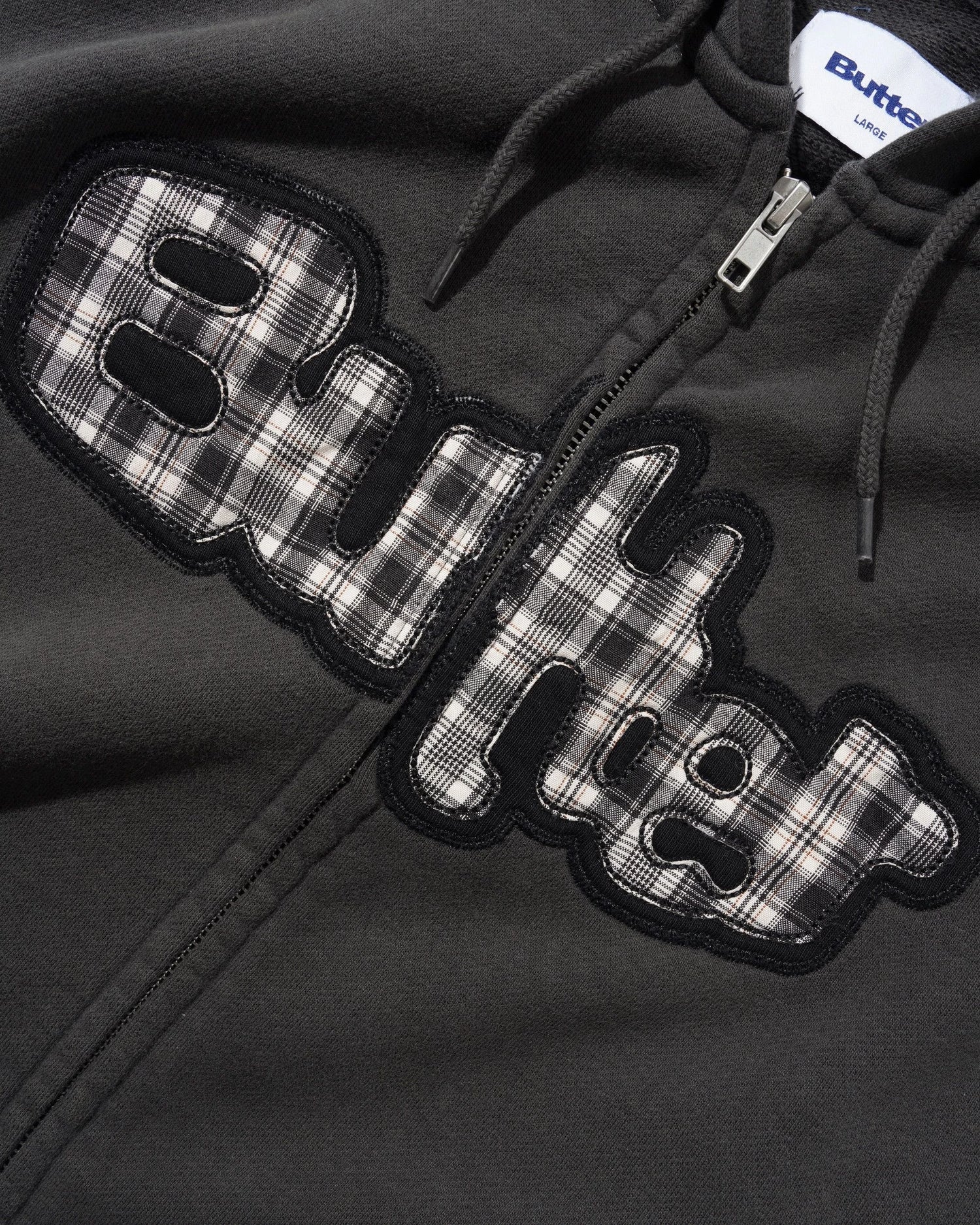 Stretch Zip-Thru Hood, Washed Black