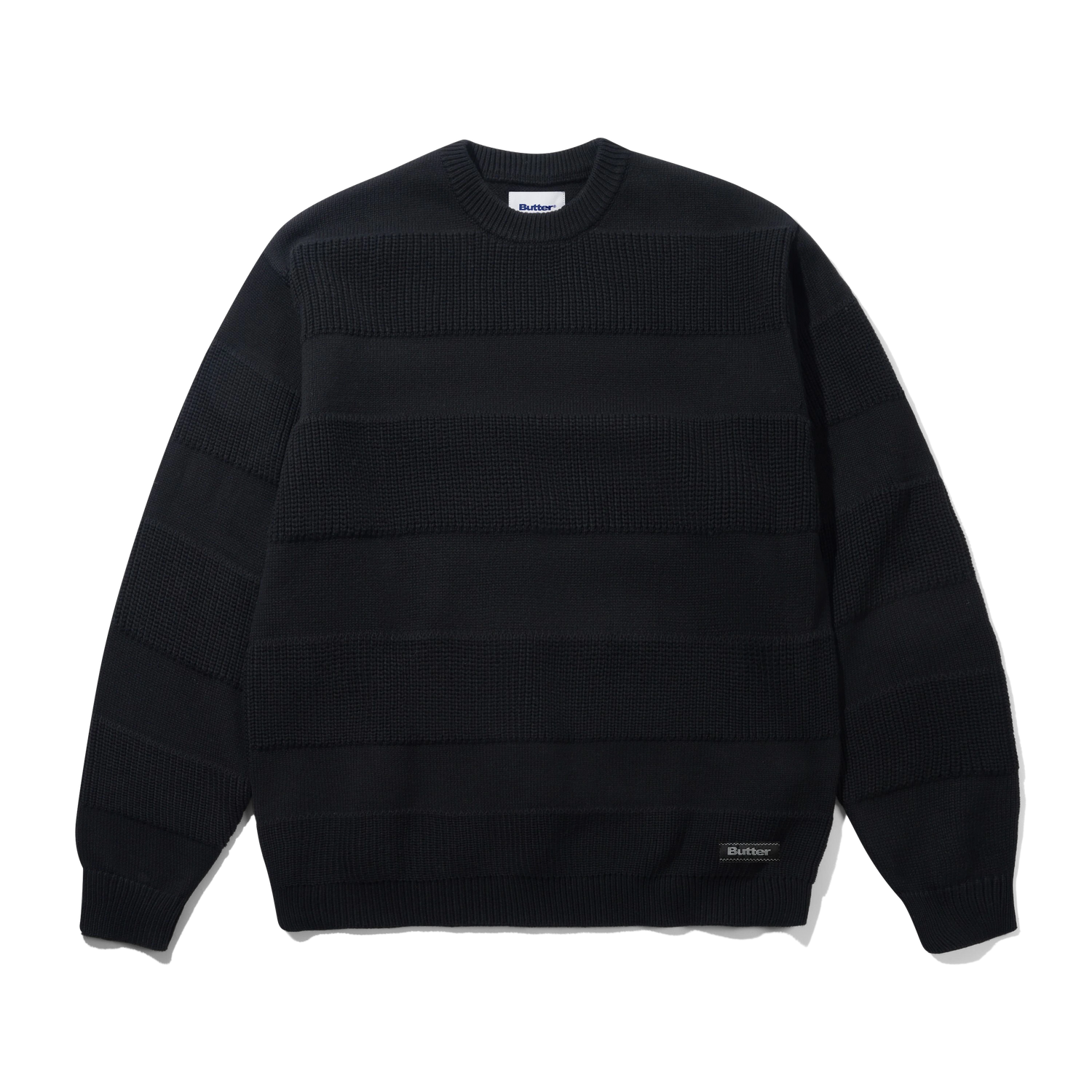 Stripe Knit Sweater, Black