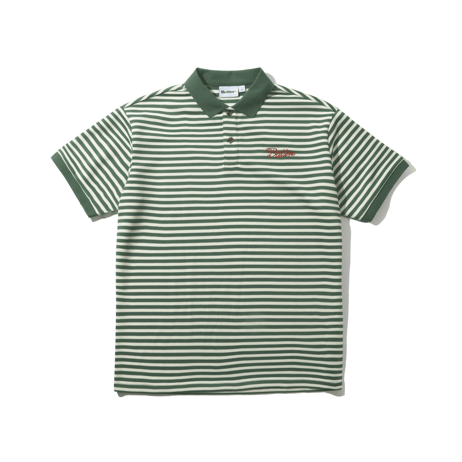 Stripe Polo Shirt, Sage / Natural