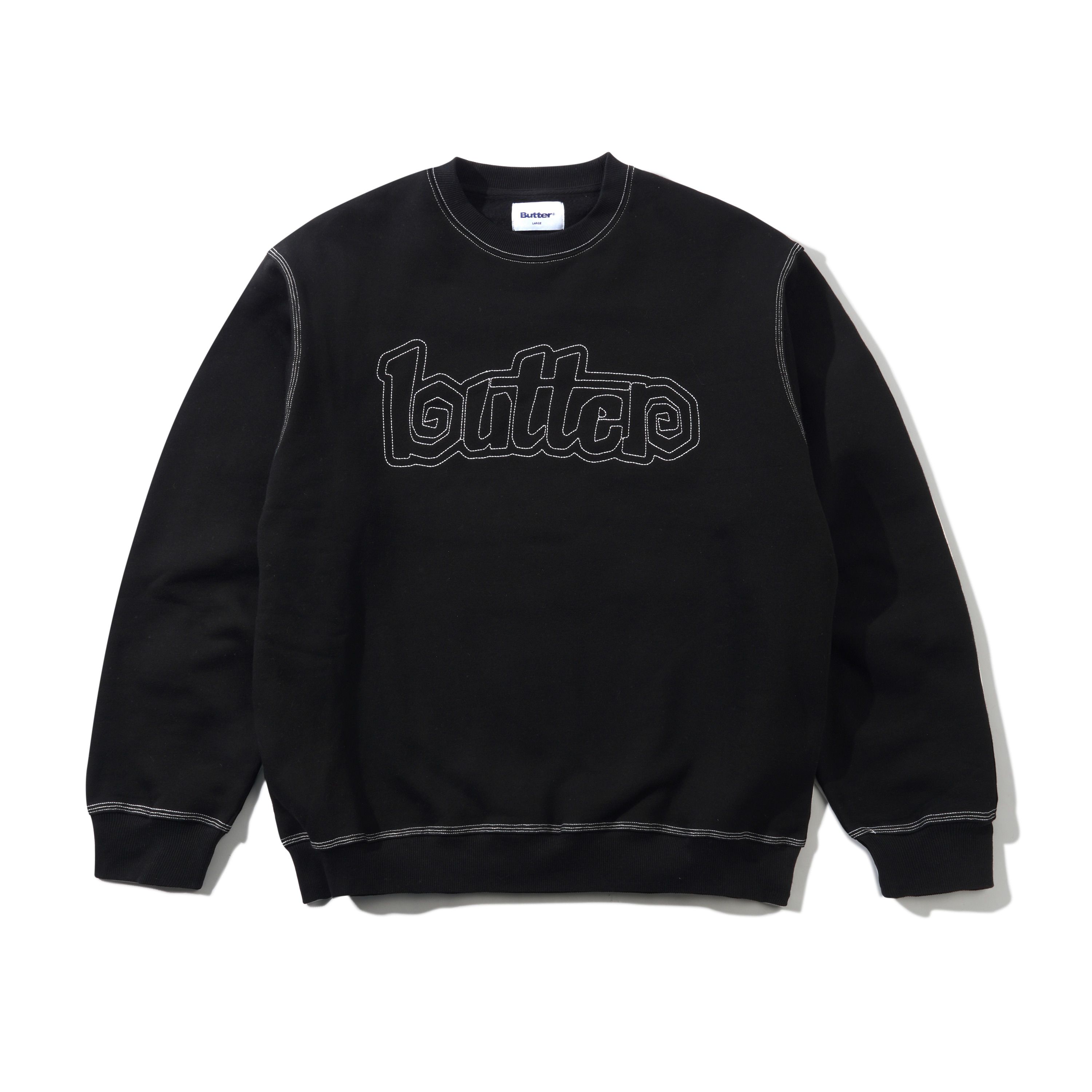 Butter Goods Swirl プルオーバー フード パーカー 3色 送料込み SwirlCrewneckBlack1.jpg?v=