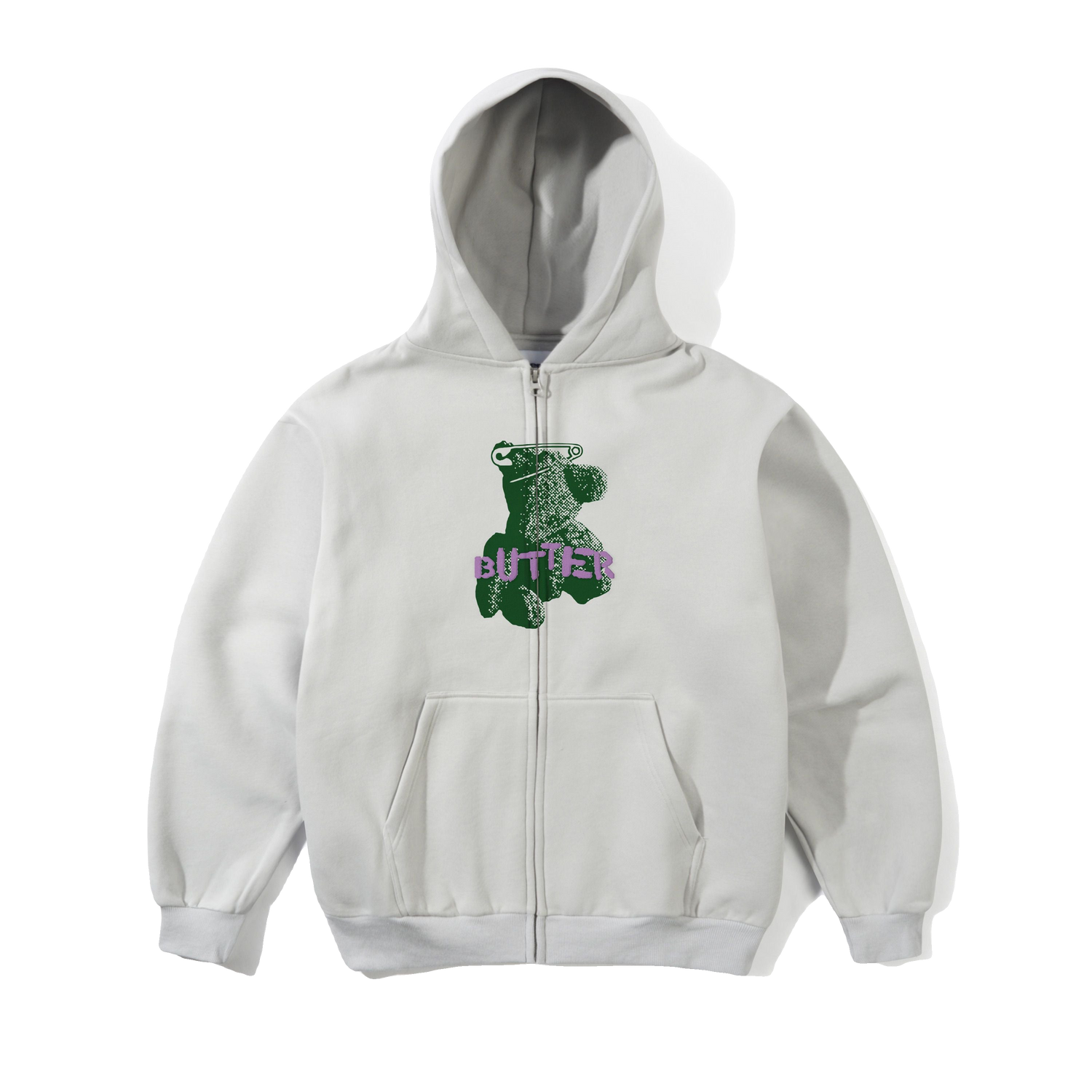 Teddy Bear Zip-Thru Hood, Cement