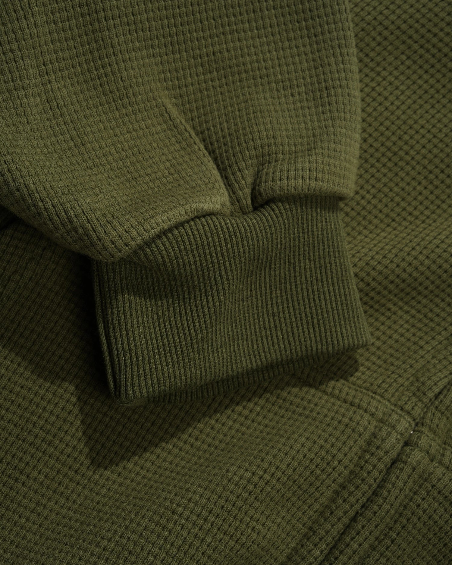 Tide Waffle Zip-Thru Hood, Washed Army
