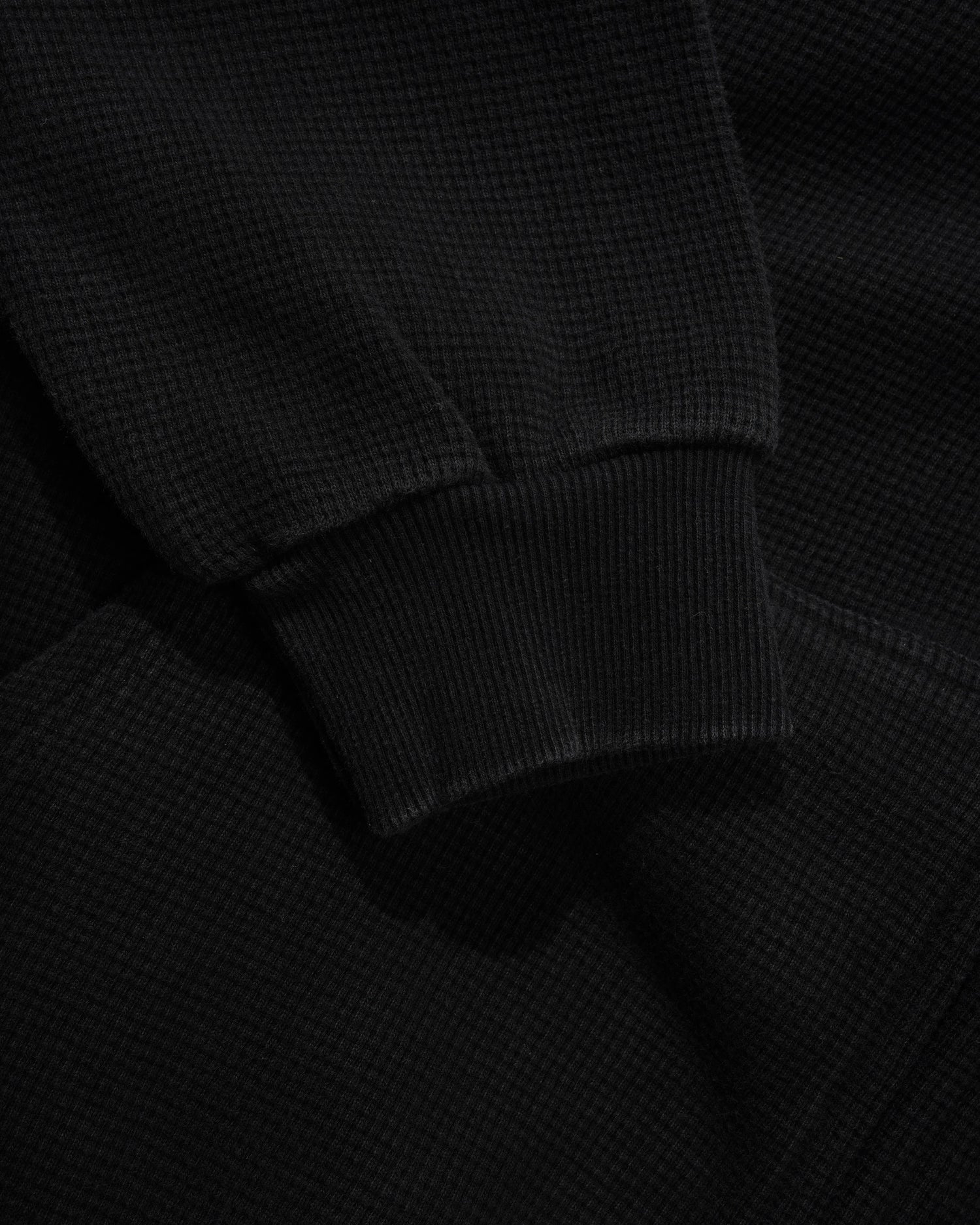 Tide Waffle Zip-Thru Hood, Washed Black