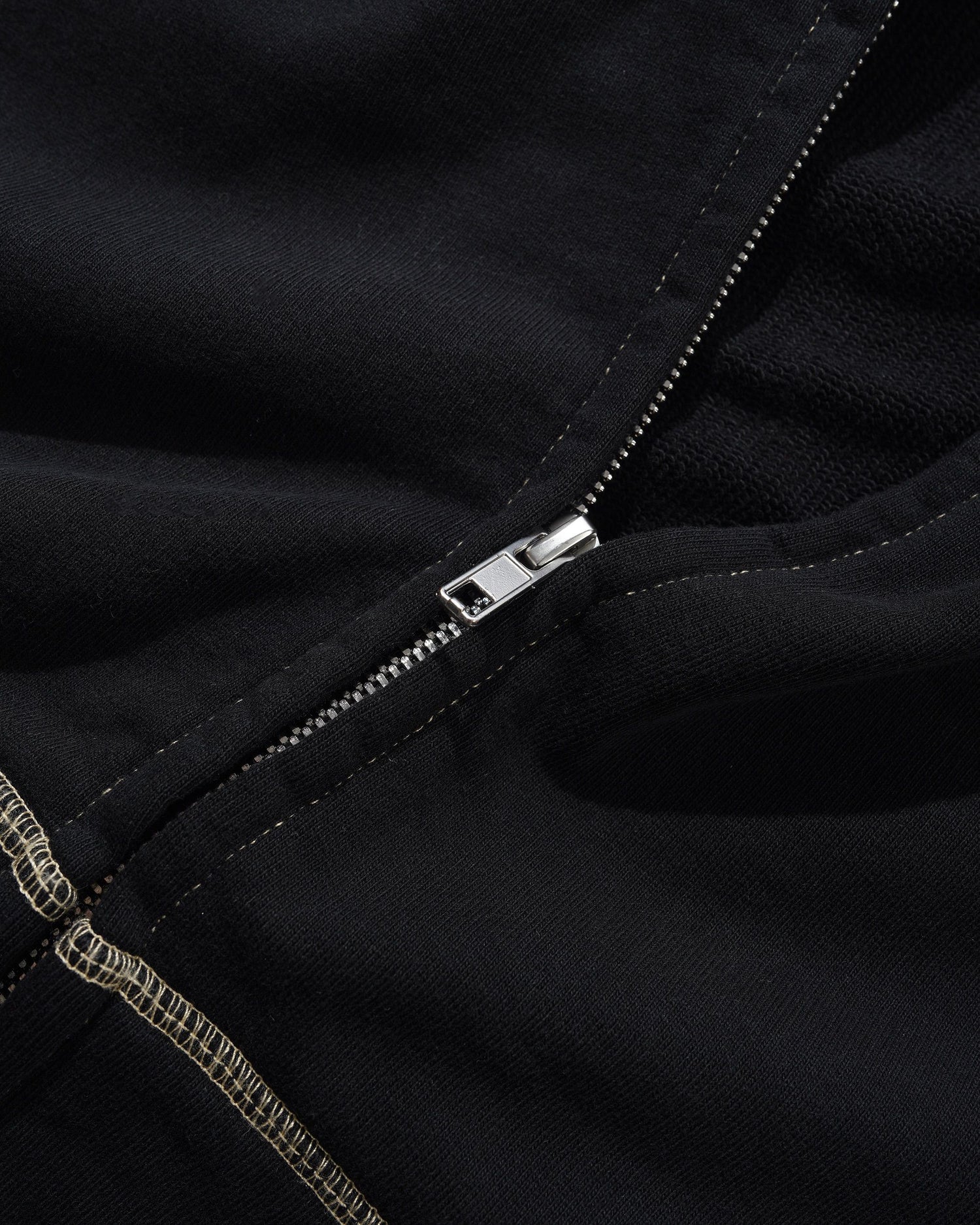 Trail Stitch Zip-Thru Hood, Washed Black