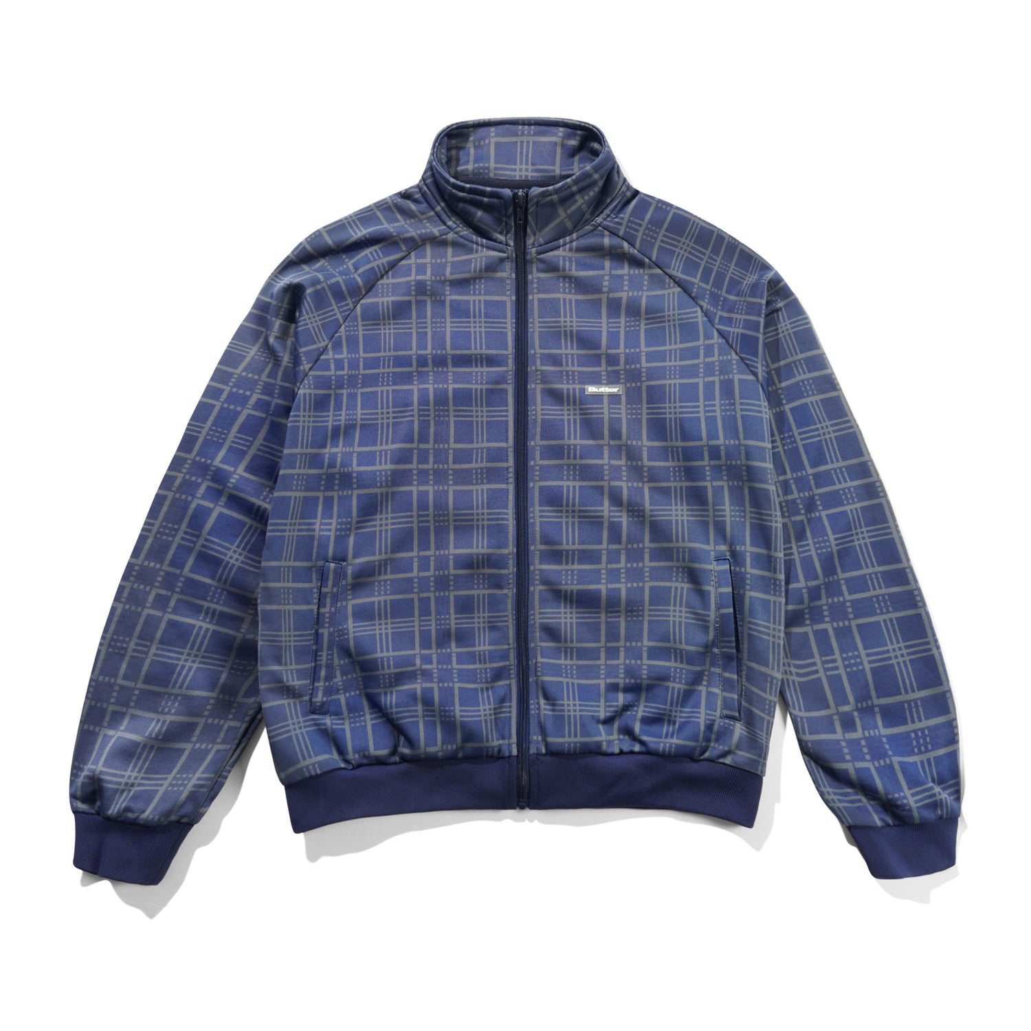 Tricot Jacket, Navy Plaid
