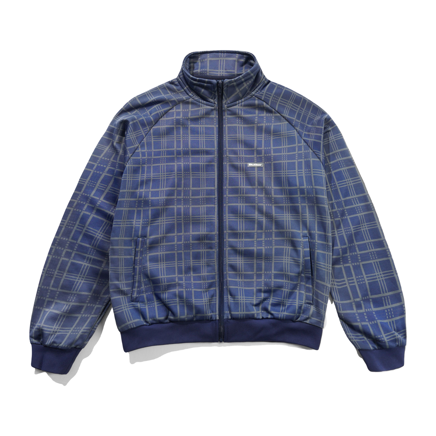 Tricot Jacket, Navy Plaid