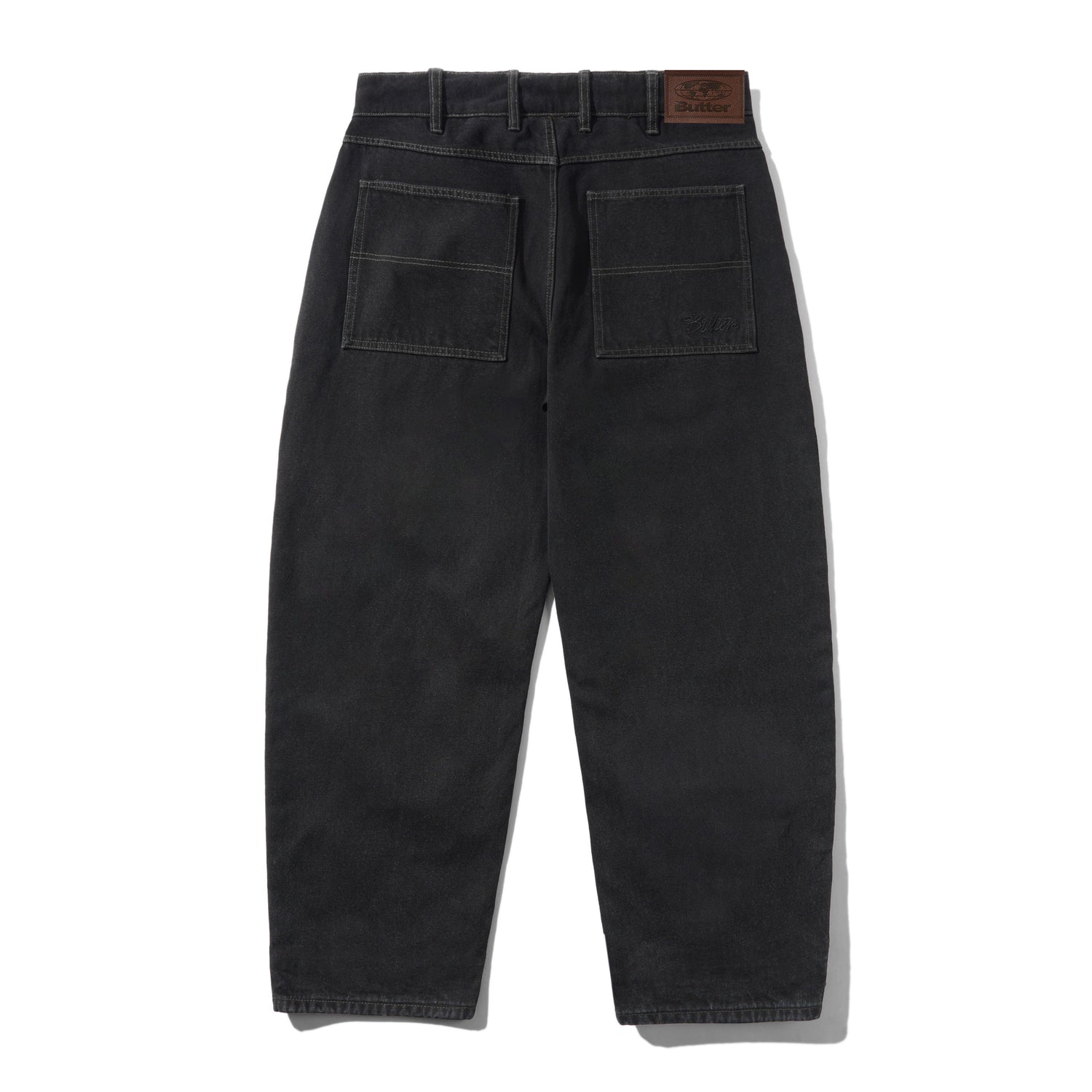Trim Denim Jeans, Rinsed Black