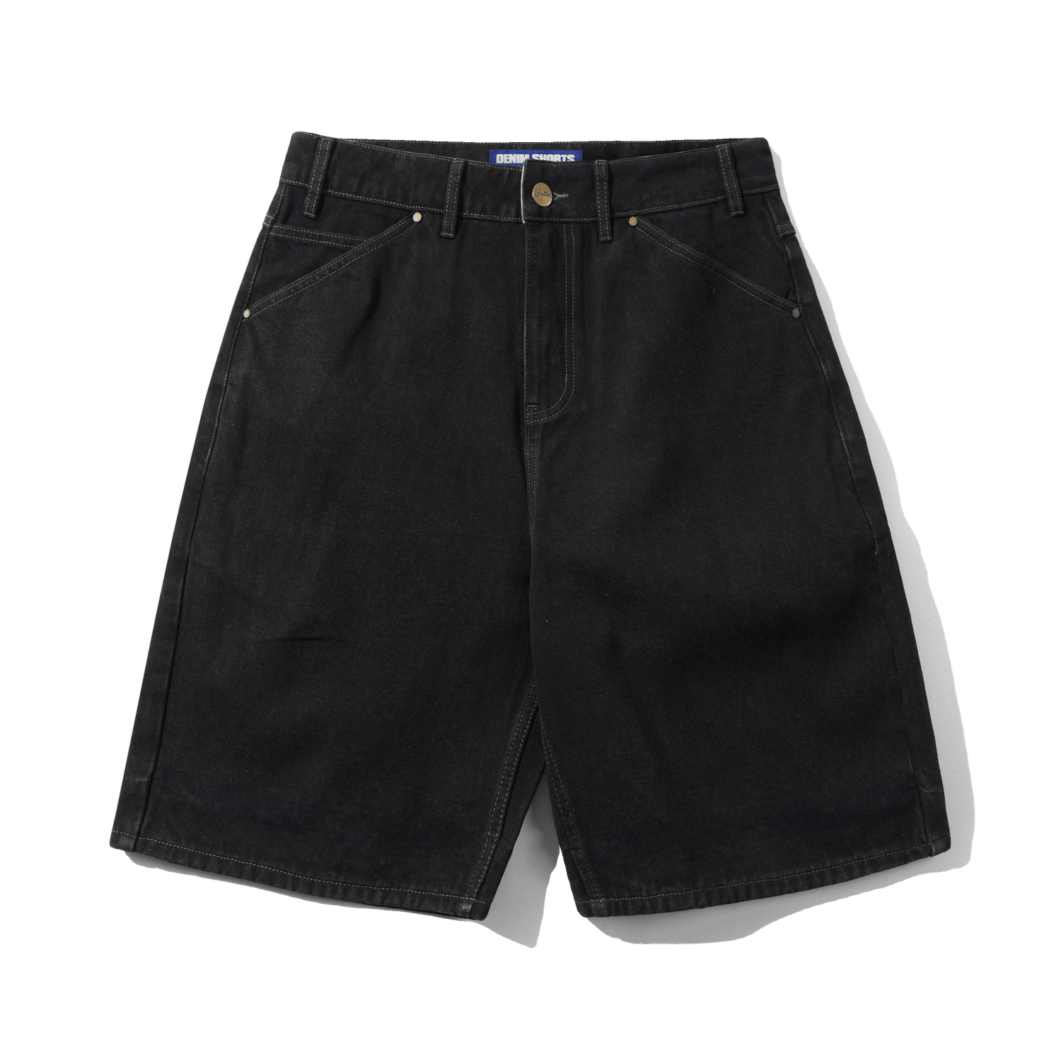 Trim Denim Shorts, Rinsed Black