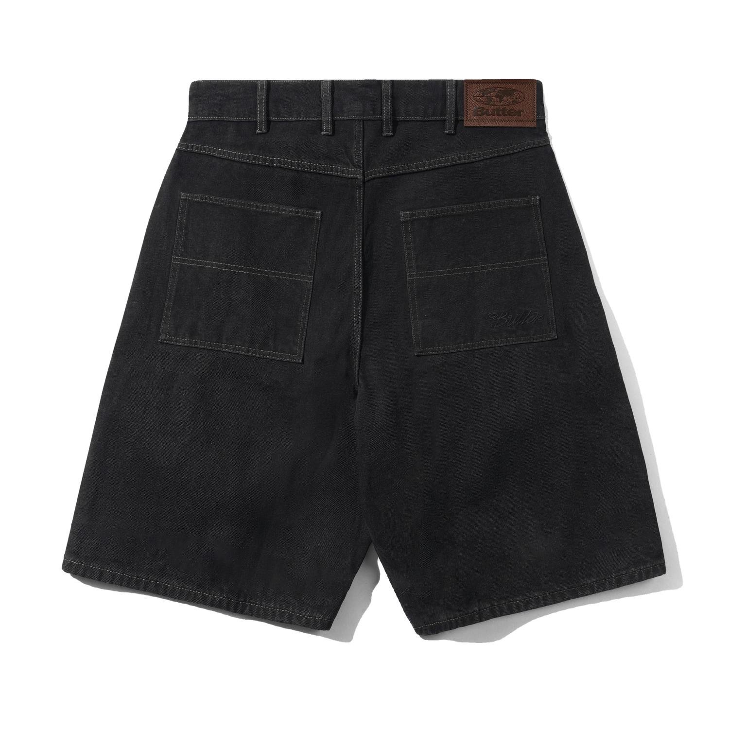 Trim Denim Shorts, Rinsed Black