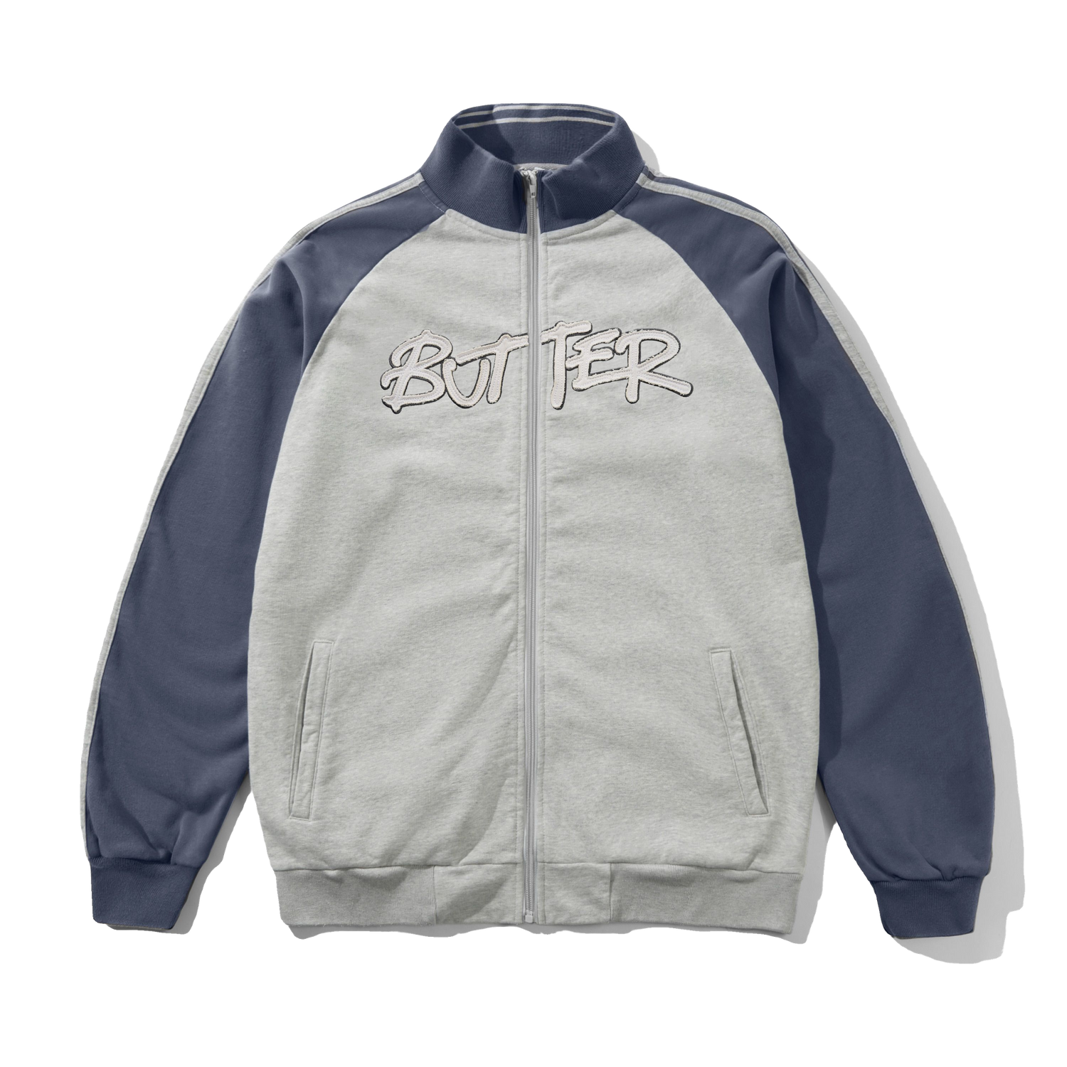 Tunnel Fleece Track Jacket, Ash / Navy