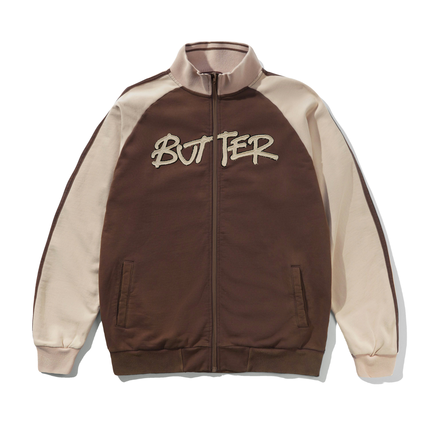 Tunnel Fleece Track Jacket, Chocolate / Beige