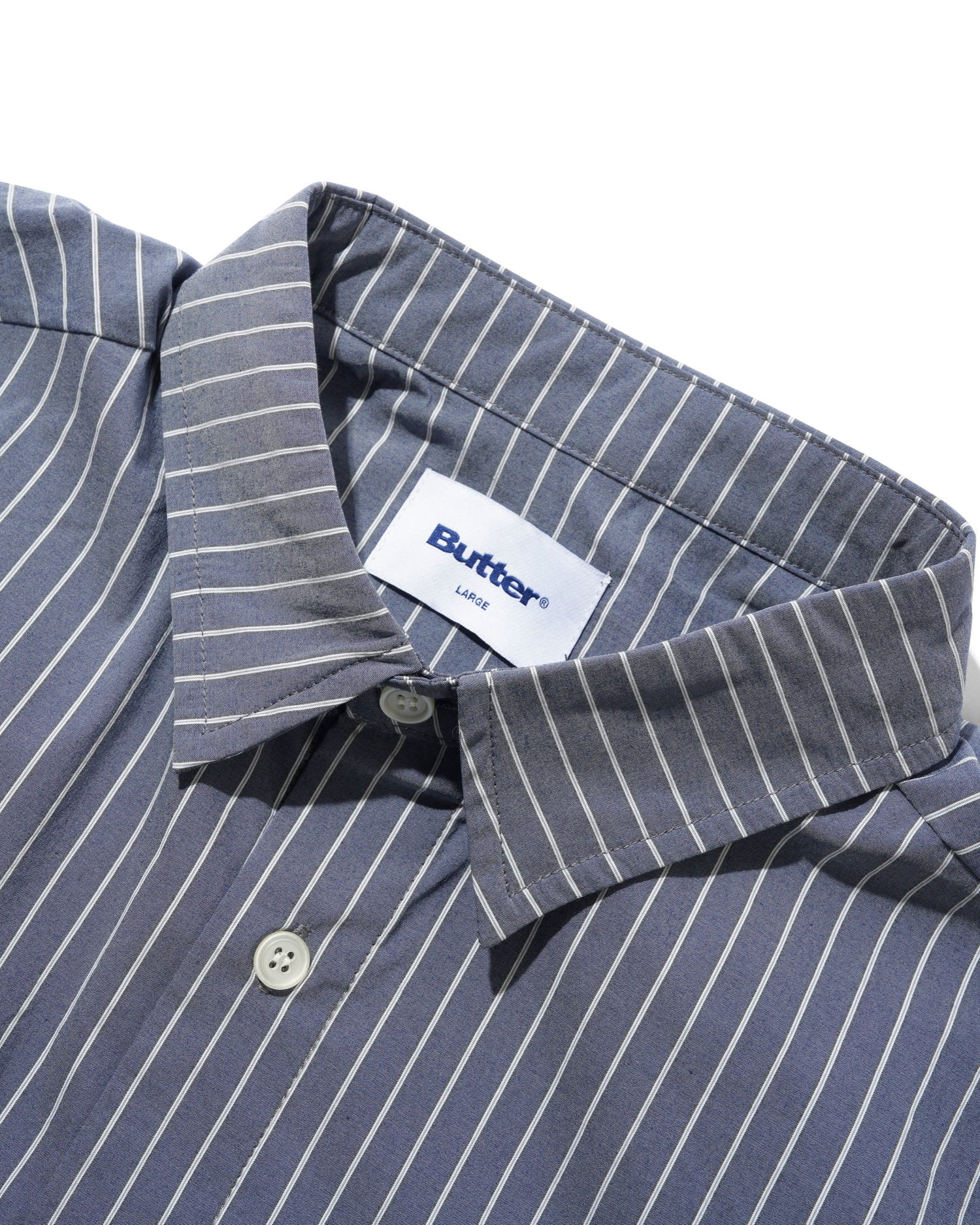 Vertical Stripe S/S Shirt, Stone Blue