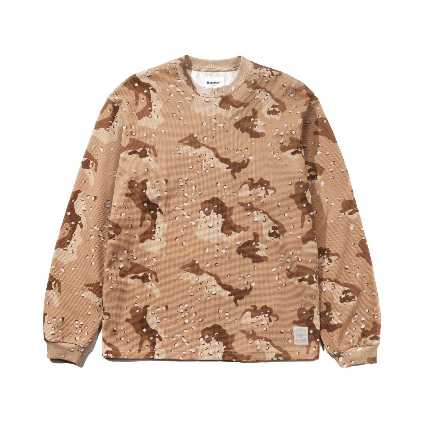 Waffle L/S Top, Desert Camo