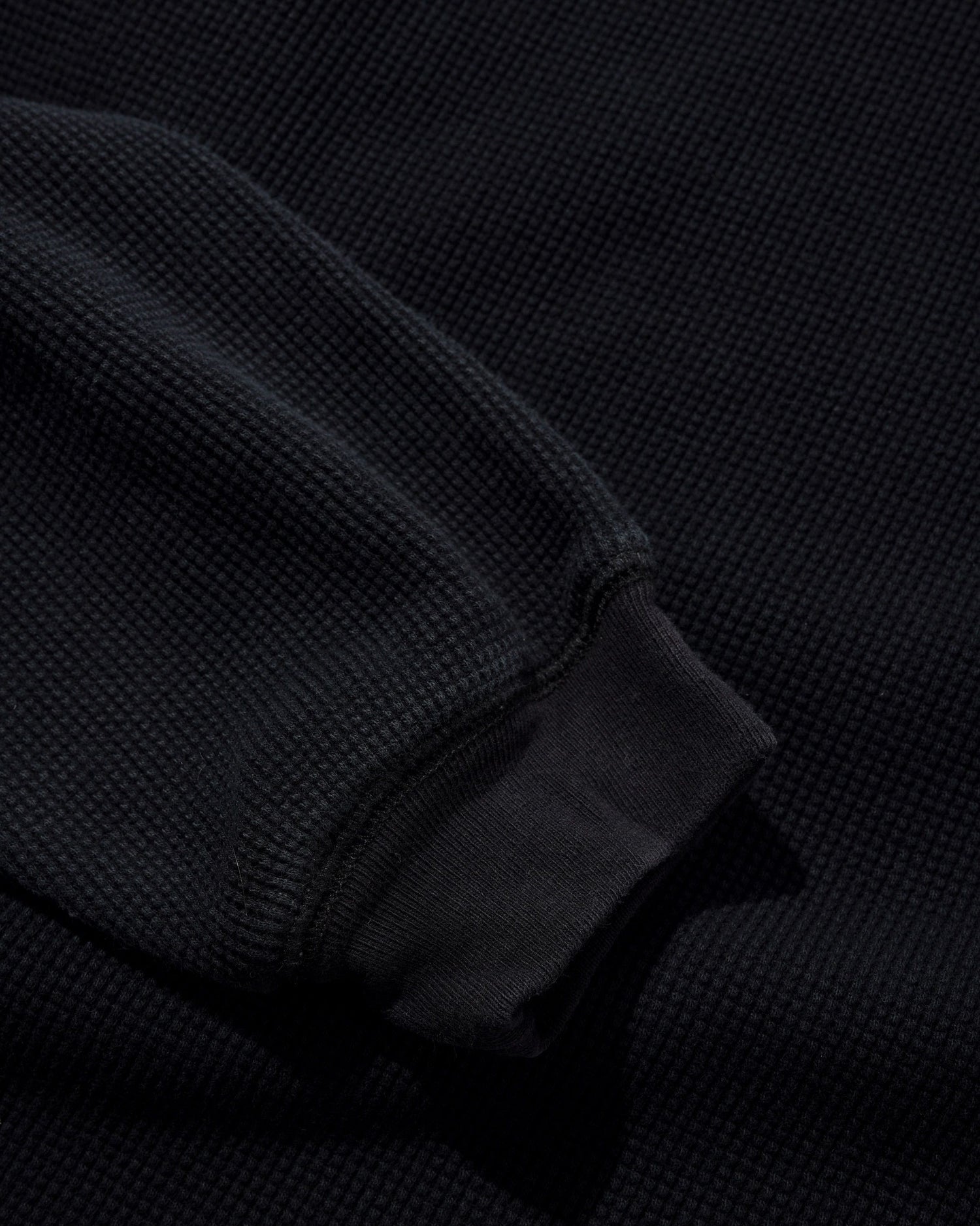 Waffle L/S Top, Washed Black