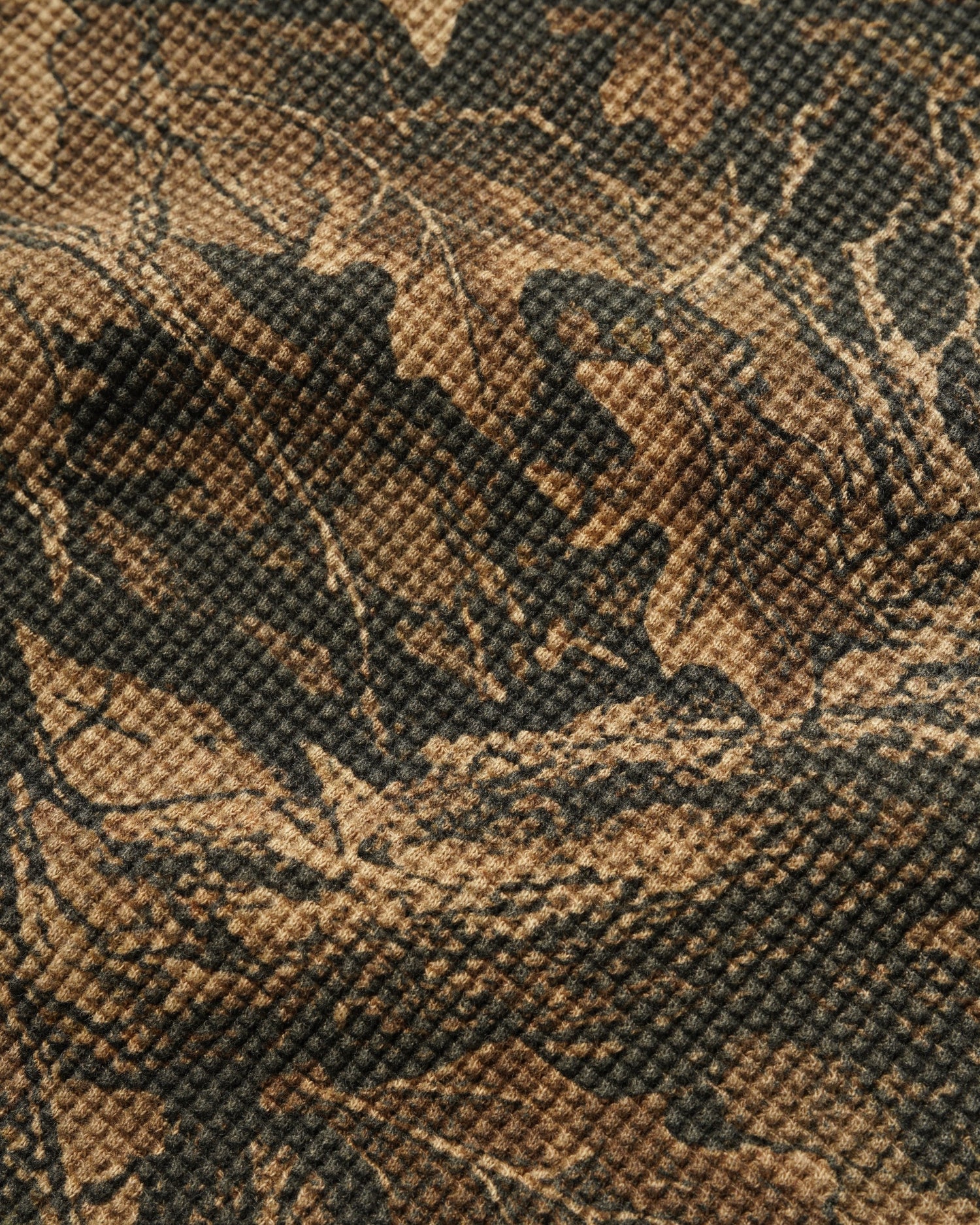 Waffle L/S Top, Forest Camo