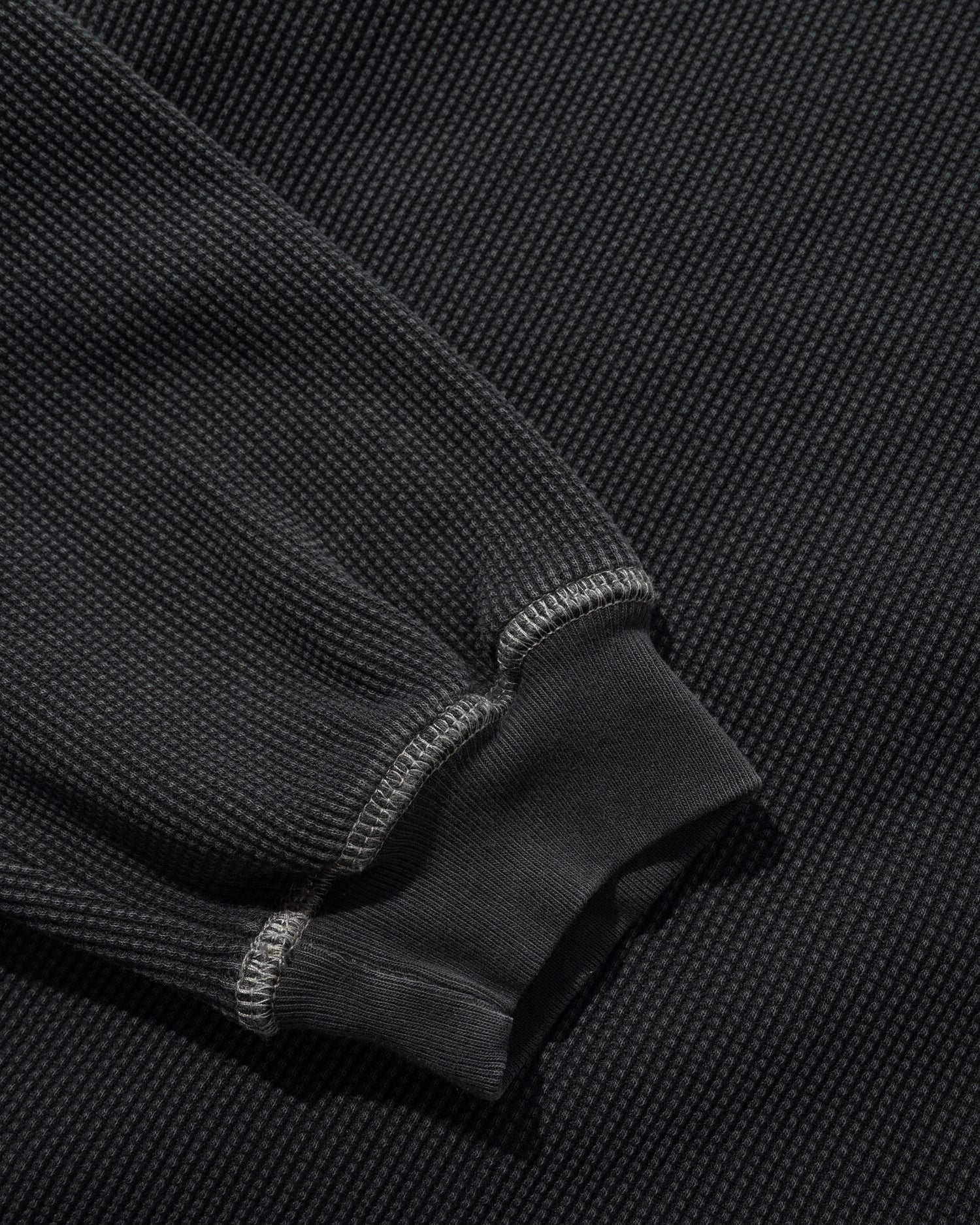 Waffle L/S Top, Washed Black