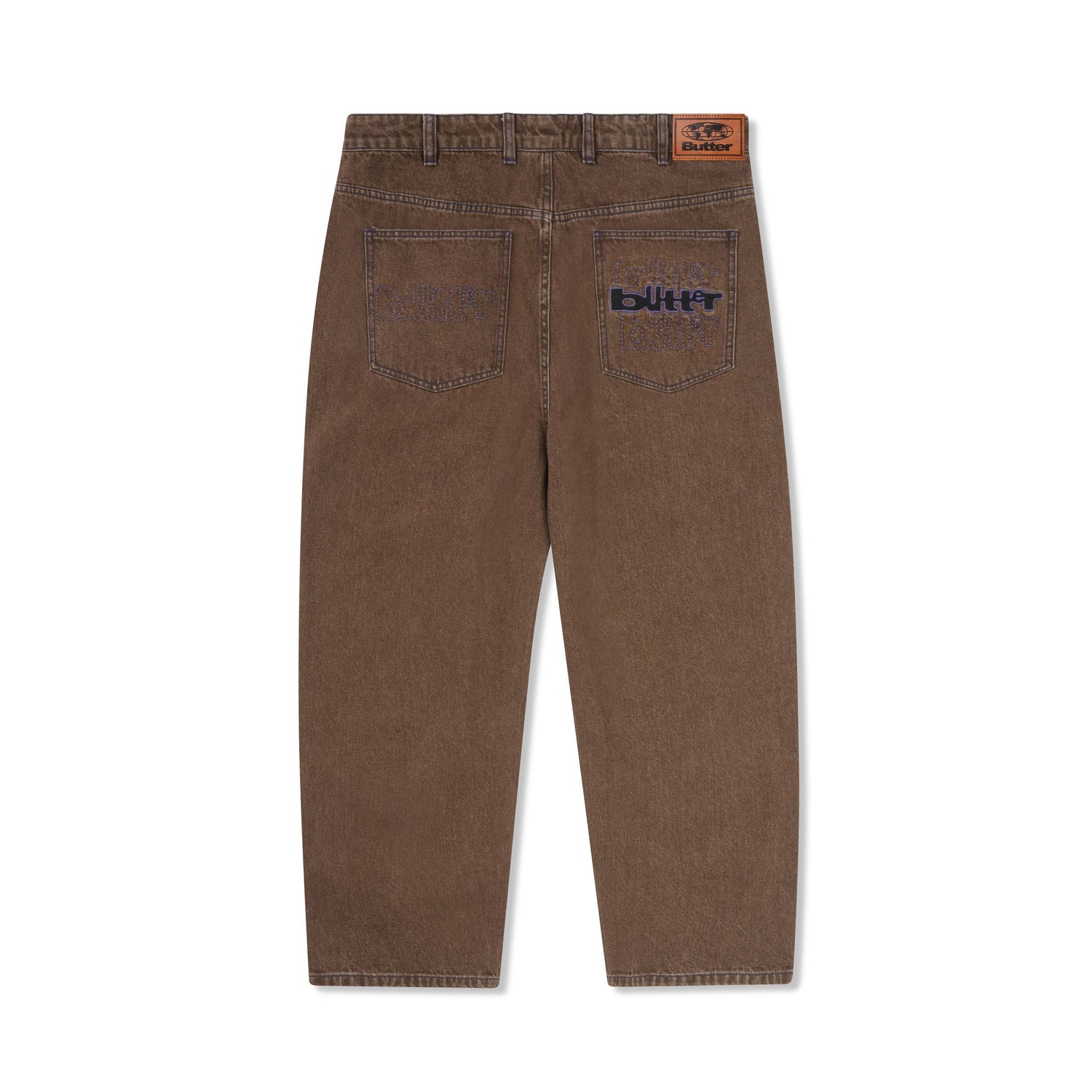 Warped Denim Jeans, Washed Brown