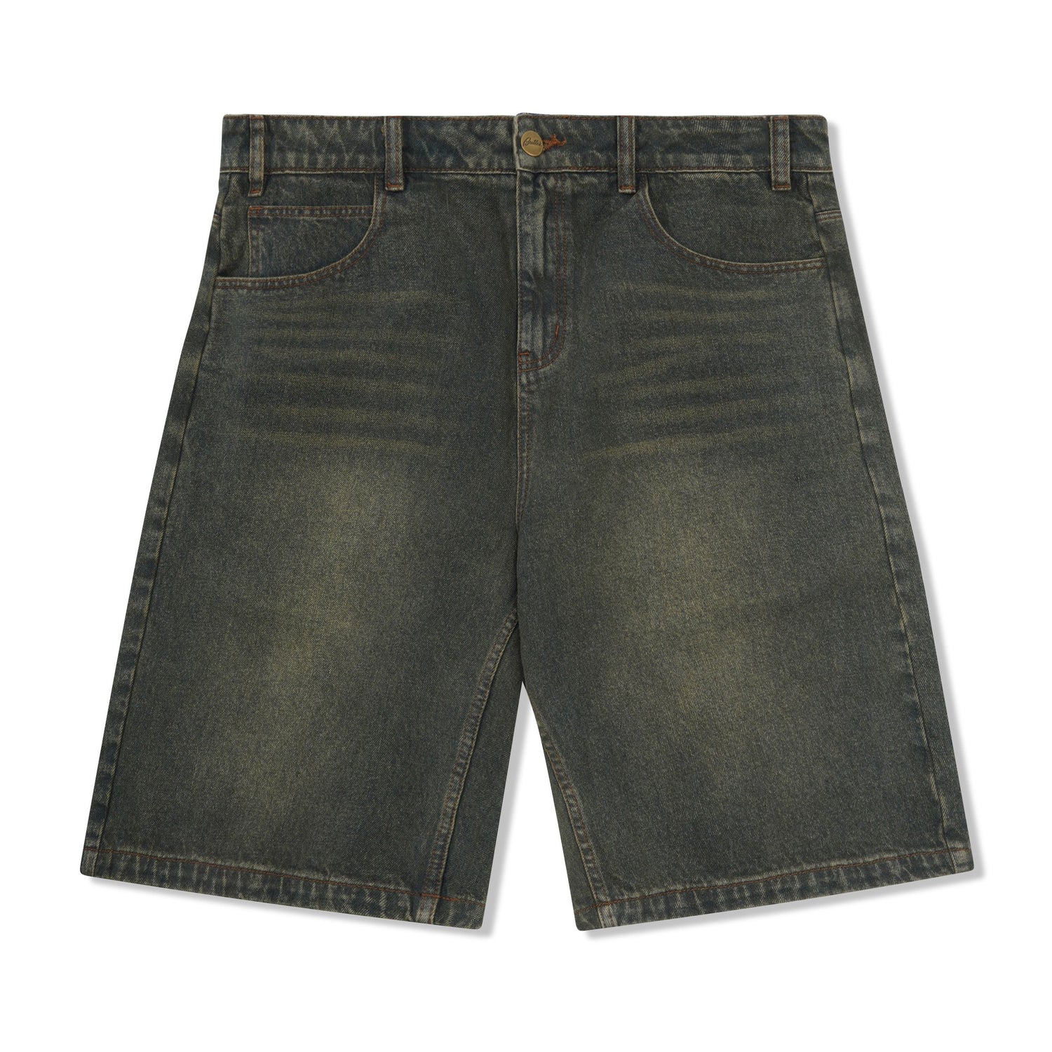 Warped Denim Shorts, Dirty Wash Indigo