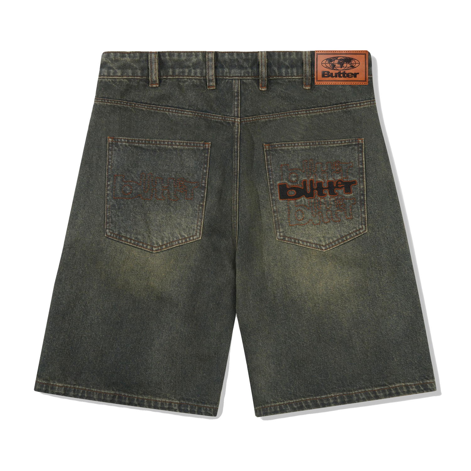 Warped Denim Shorts, Dirty Wash Indigo