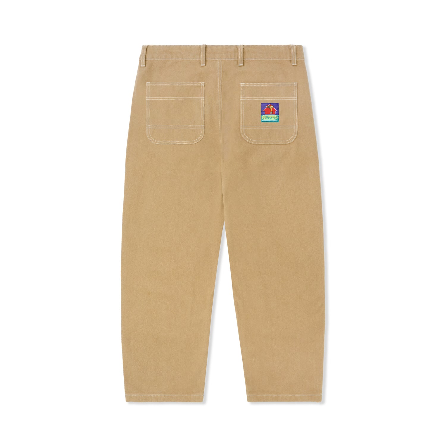 Work Double Knee Pants, Washed Brown