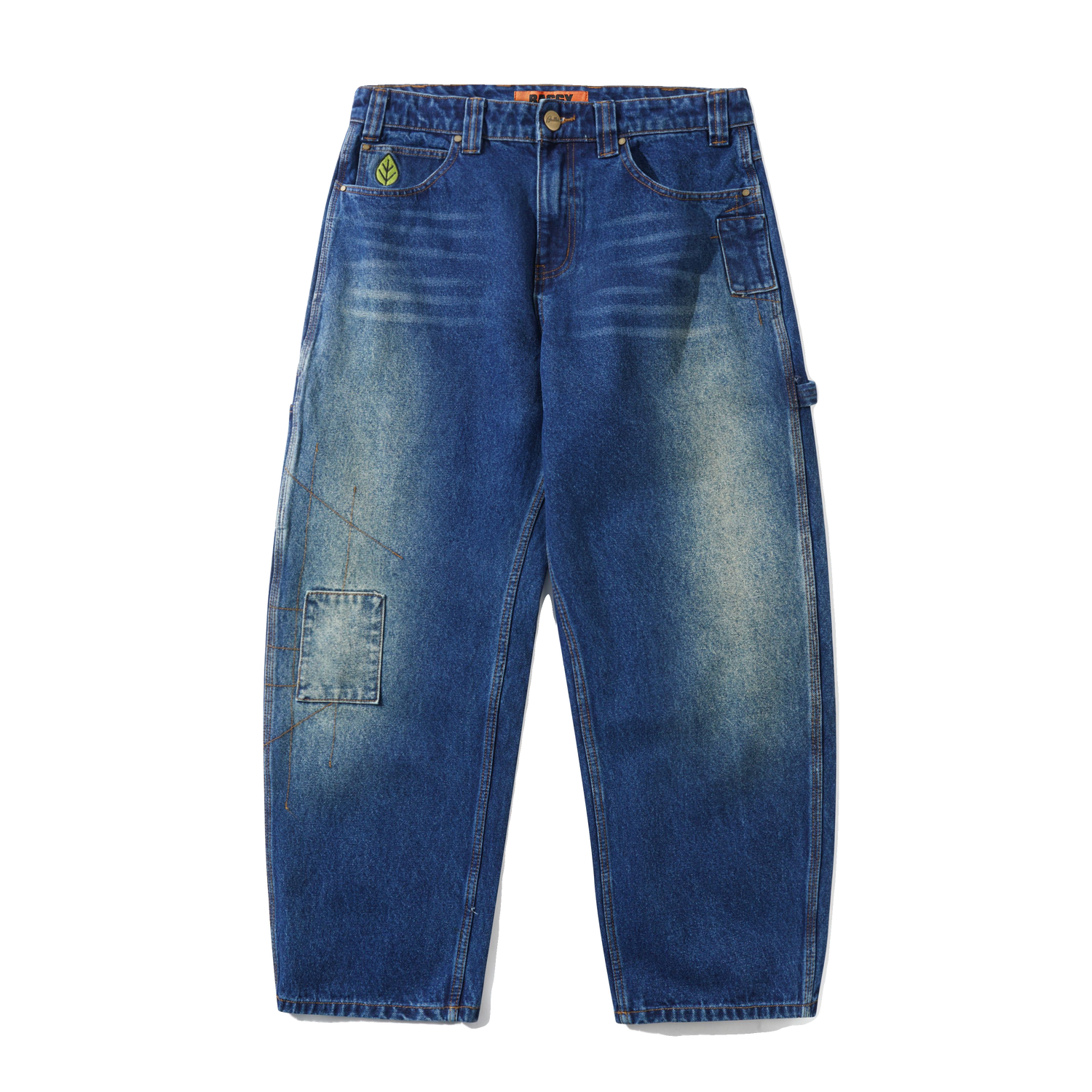 Weathergear Denim Jeans, Repaired Indigo