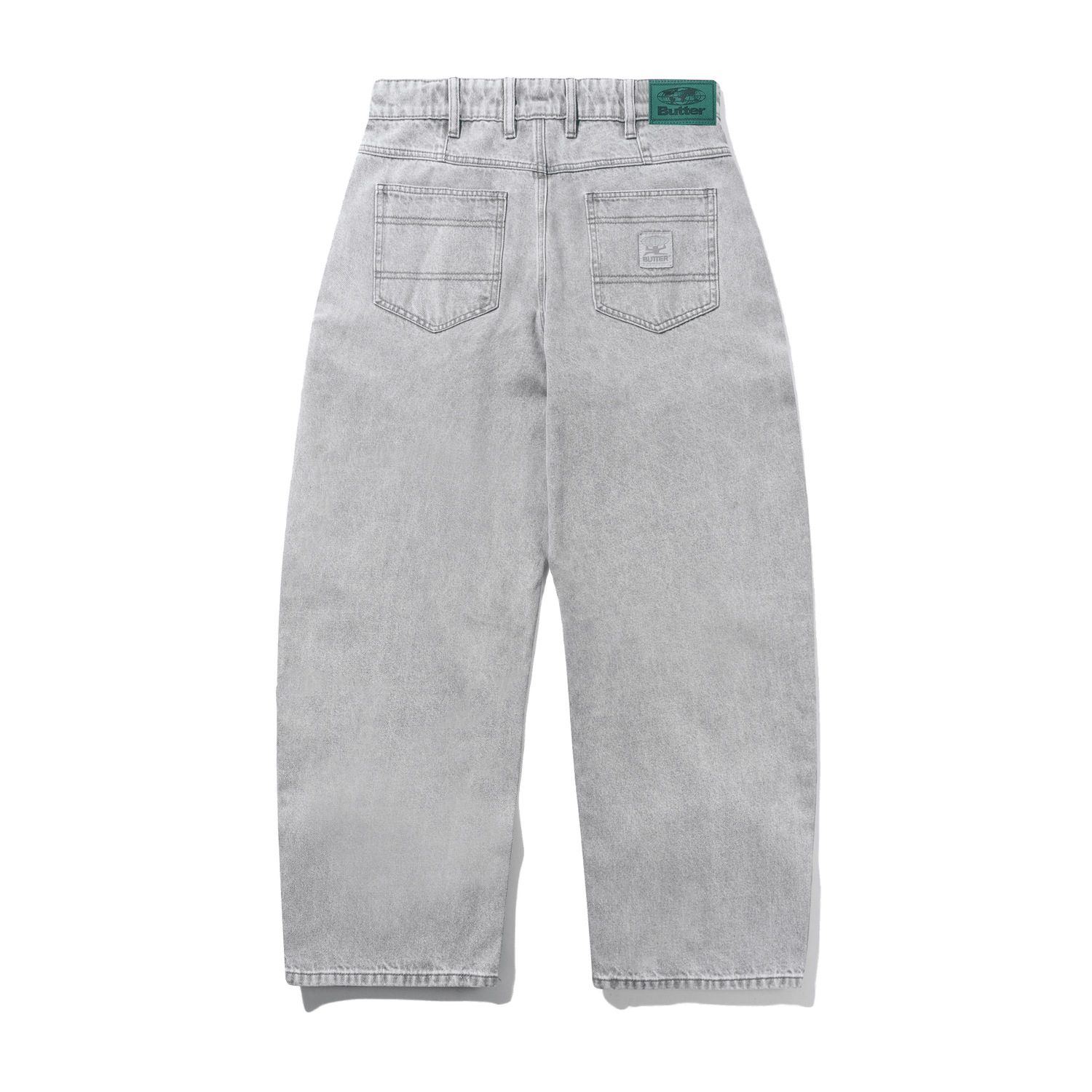 Wide Cut Denim Jeans, Grey Wash