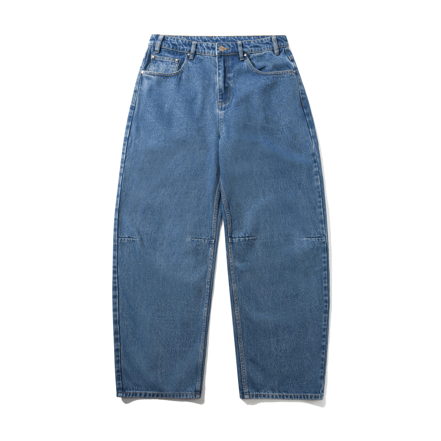 Wide Cut Denim Jeans, Mid Blue
