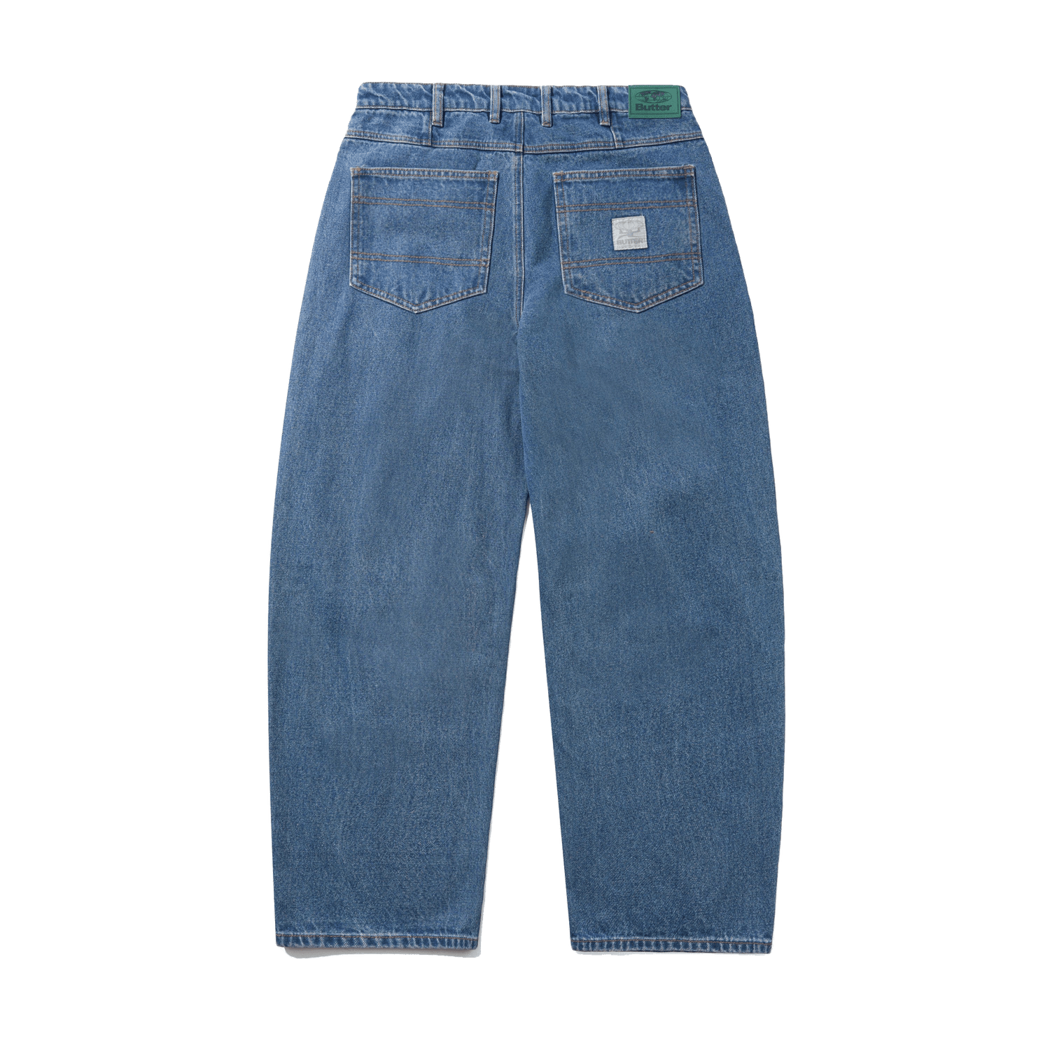 Wide Cut Denim Jeans, Mid Blue