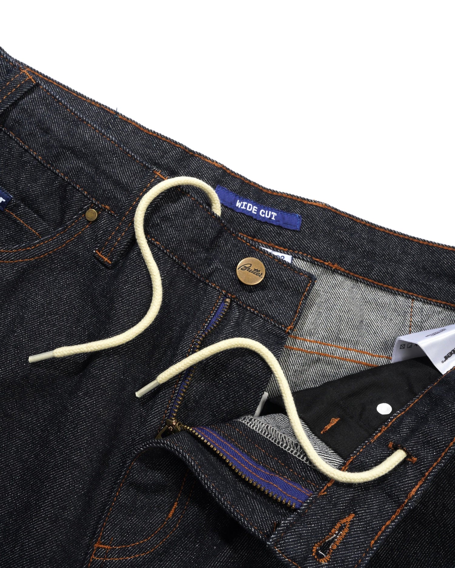 Wide Cut Denim Jeans, Raw Indigo