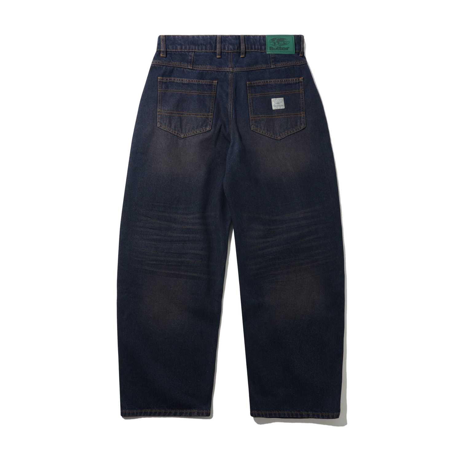 Wide Cut Denim Jeans, Tinted Dark Indigo