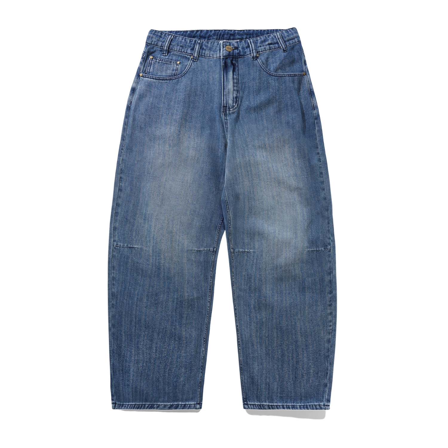 Wide Cut Denim Jeans, Vertical Stripe