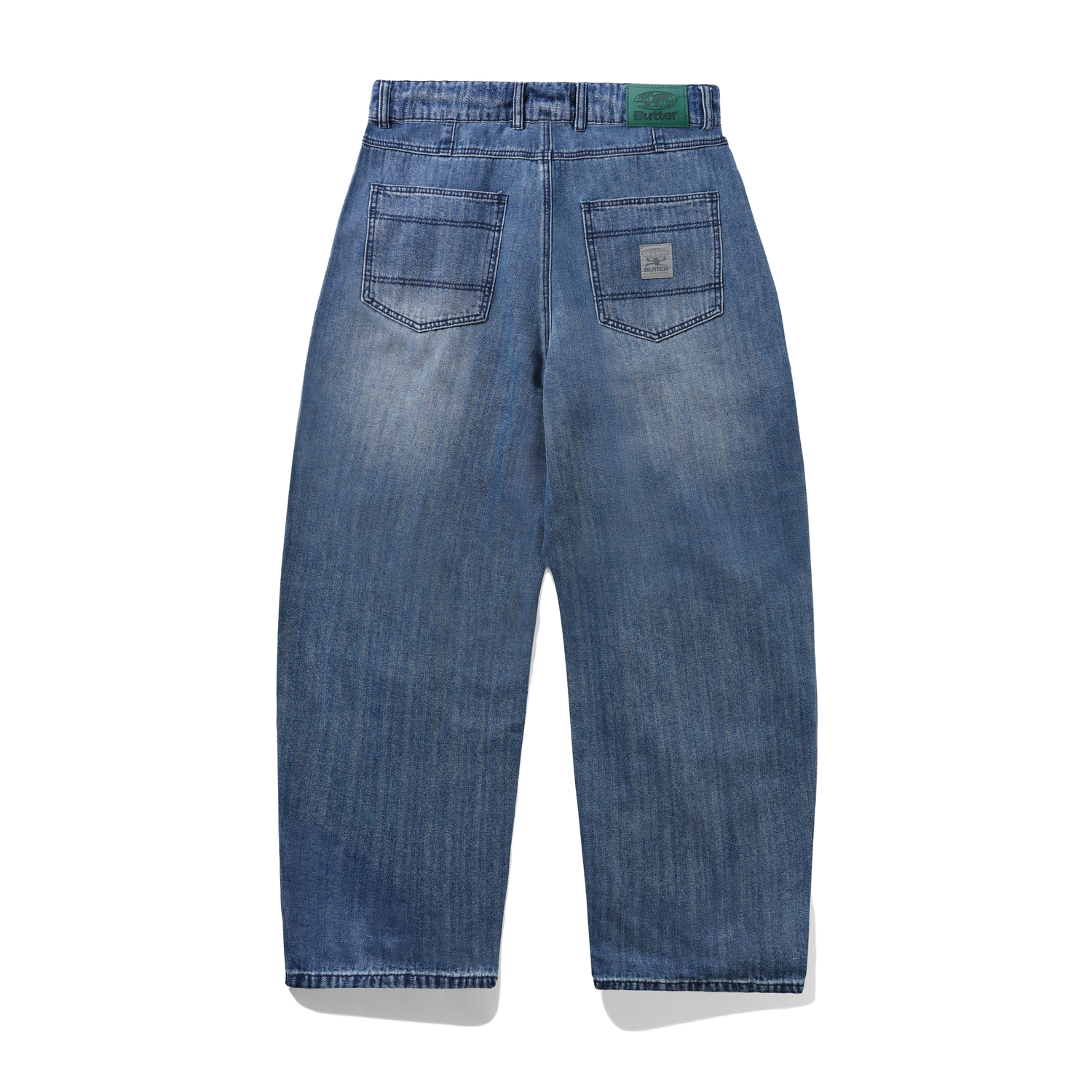 Wide Cut Denim Jeans, Vertical Stripe