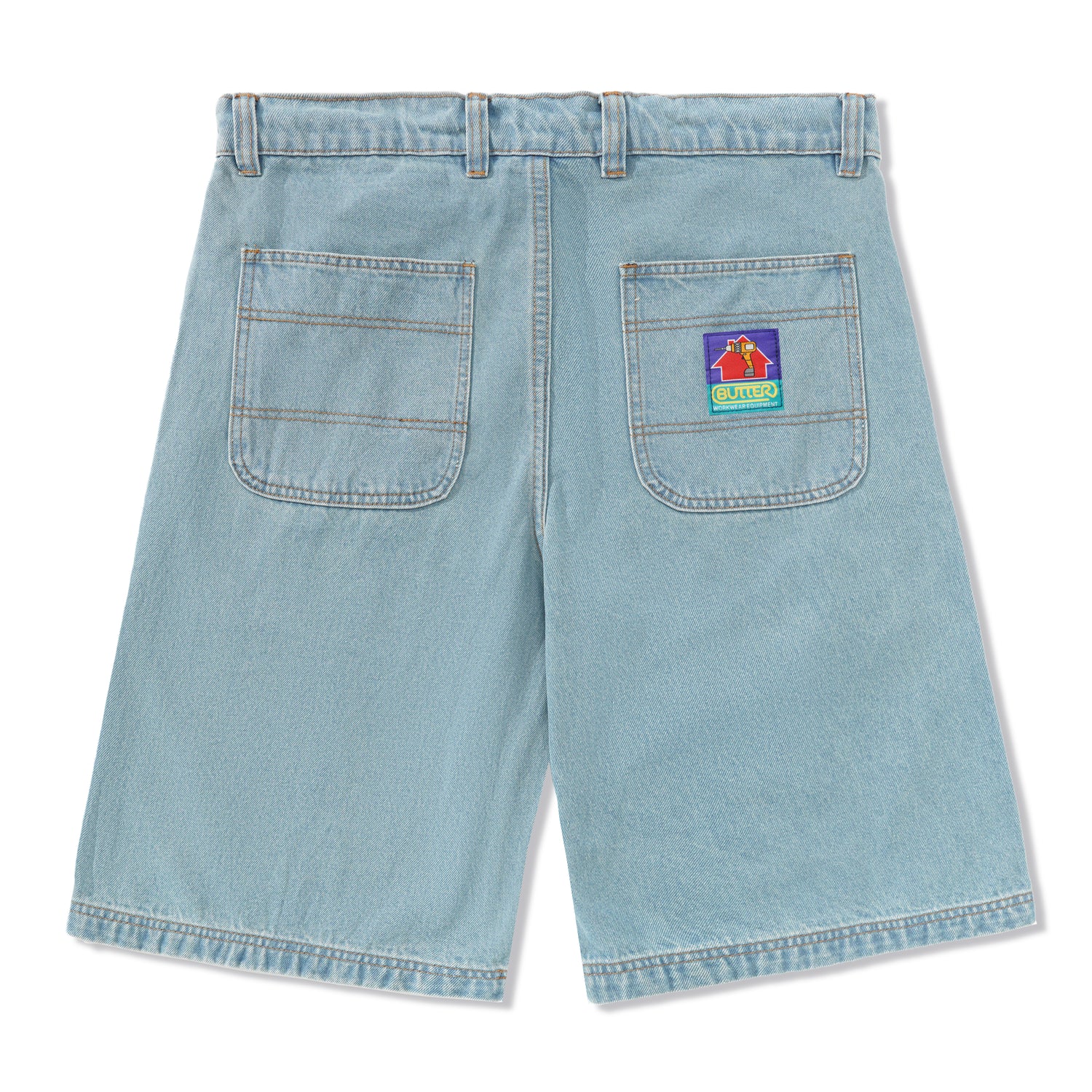 Work Shorts, Distress Washed Indigo