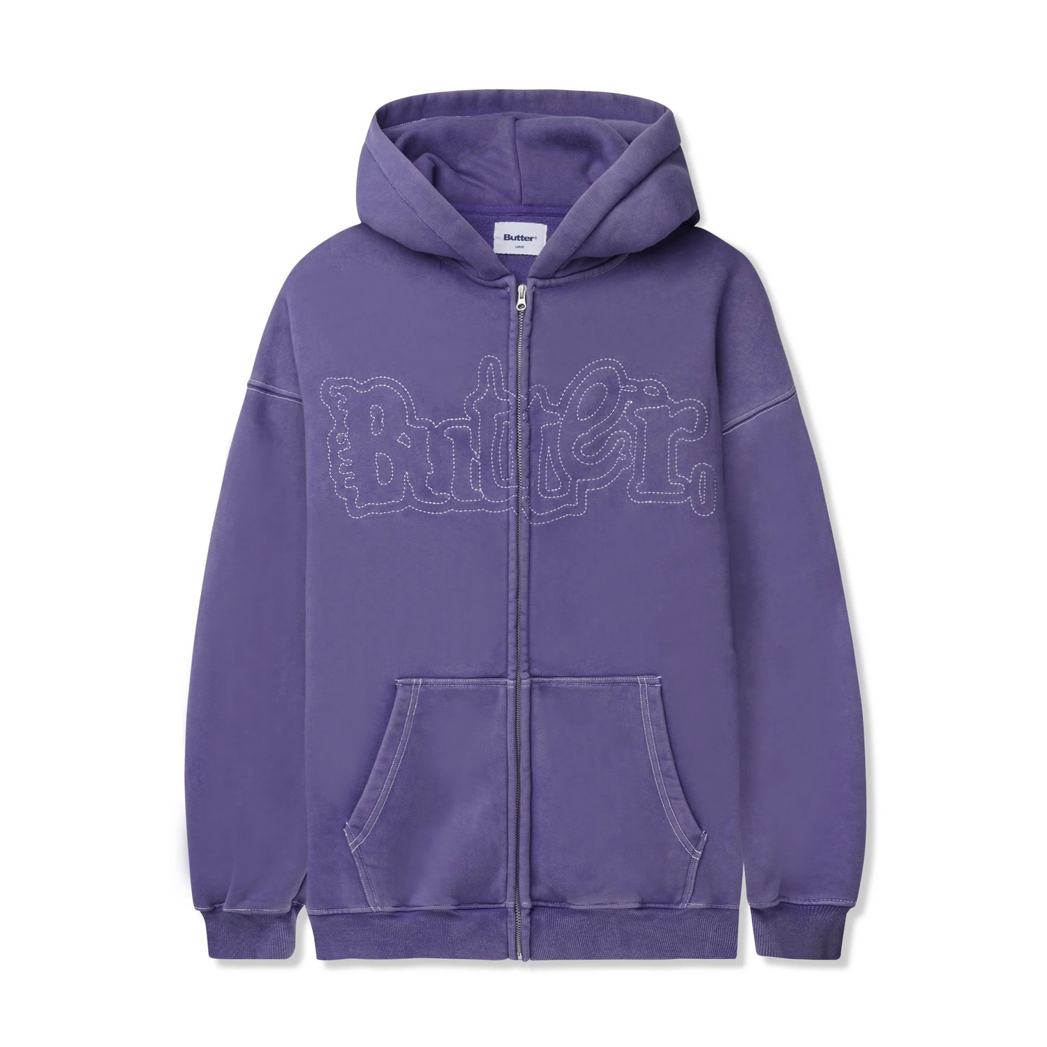 Breakdown Zip-Thru Hood, Washed Purple