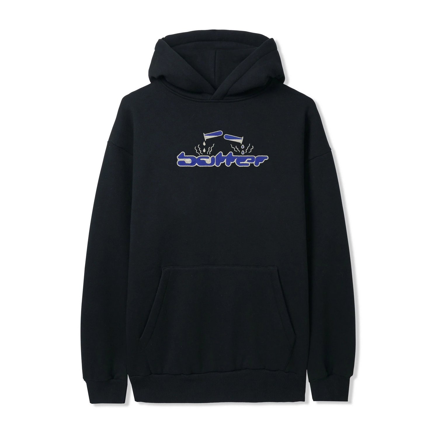 Corrosive Applique Pullover Hood, Black