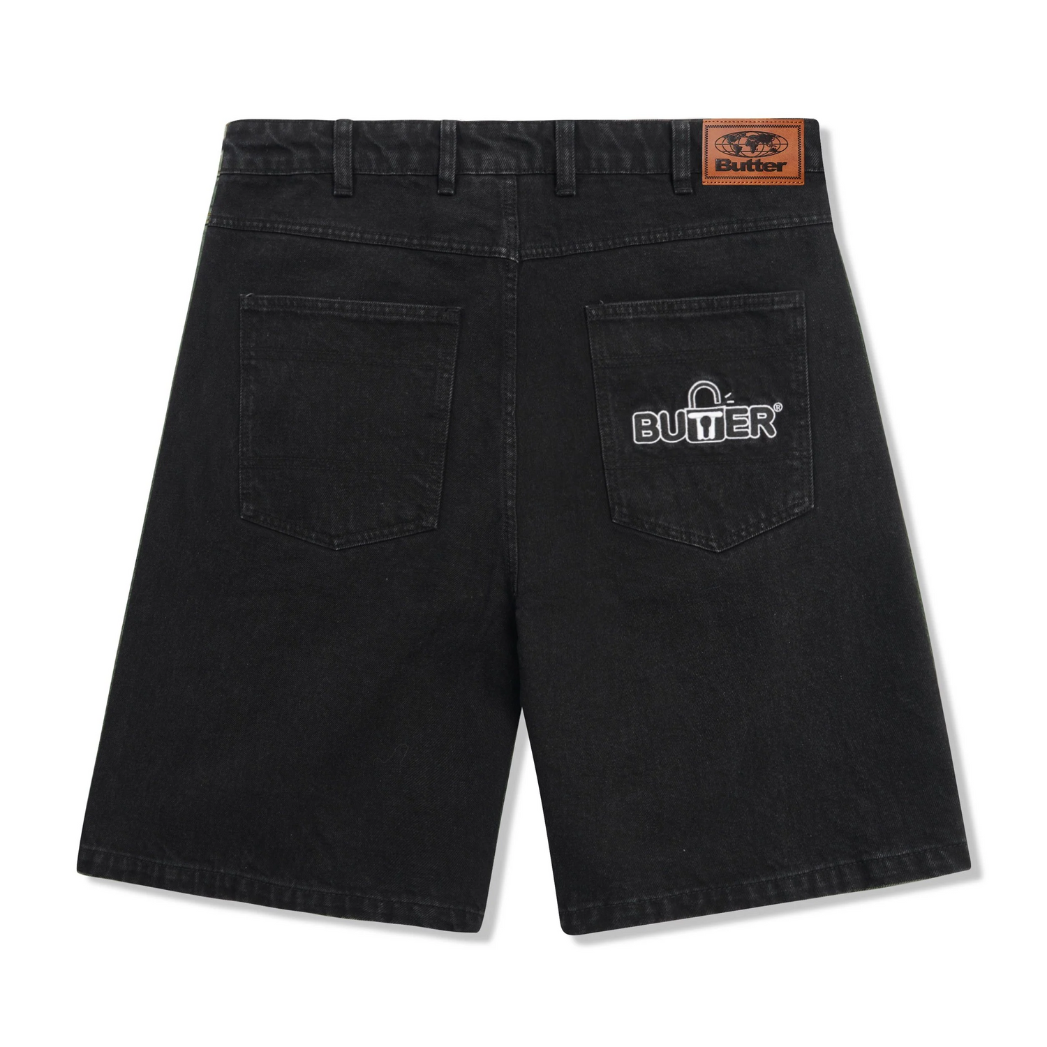 Lock Denim Shorts, Flat Black