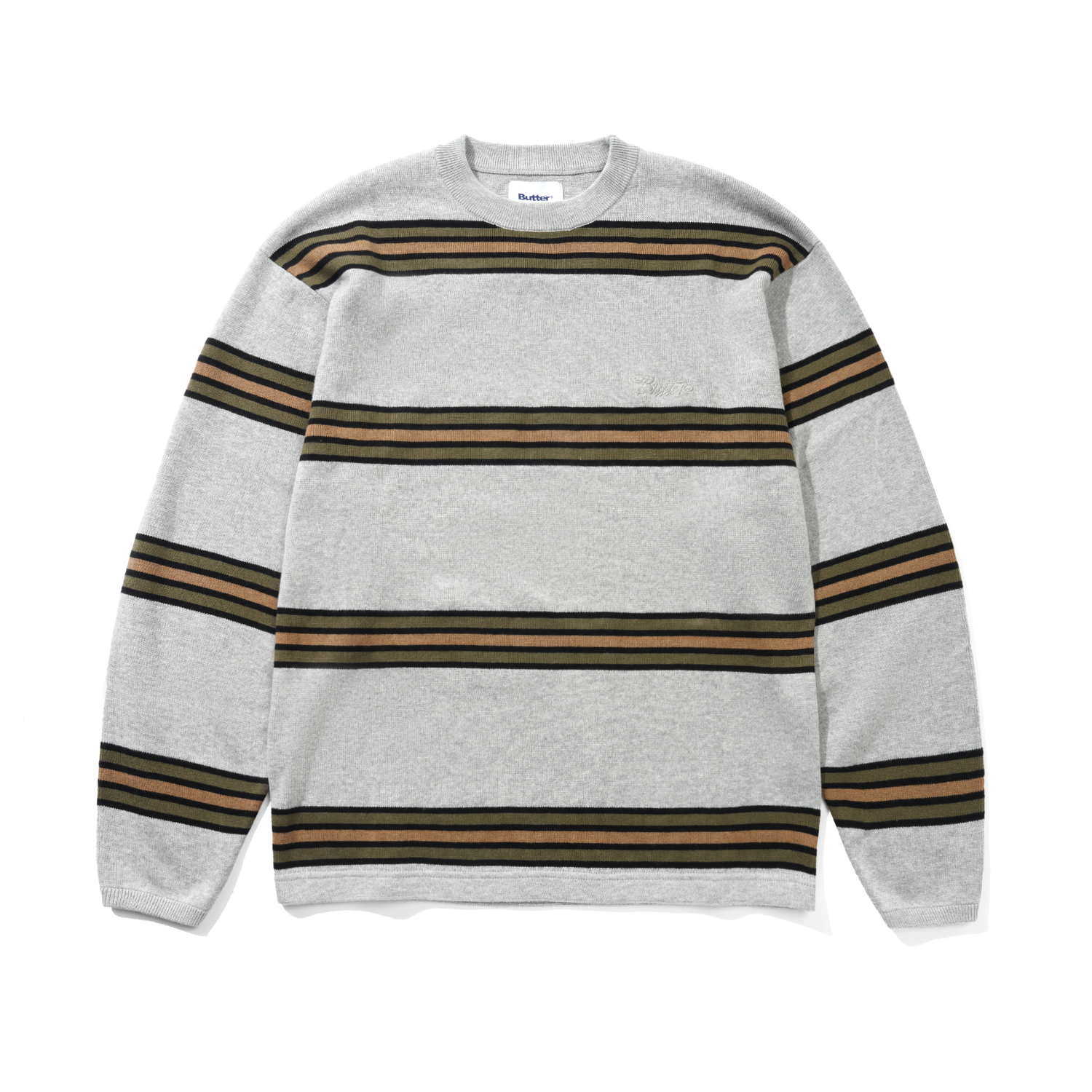 Stripe Knit Sweater, Grey