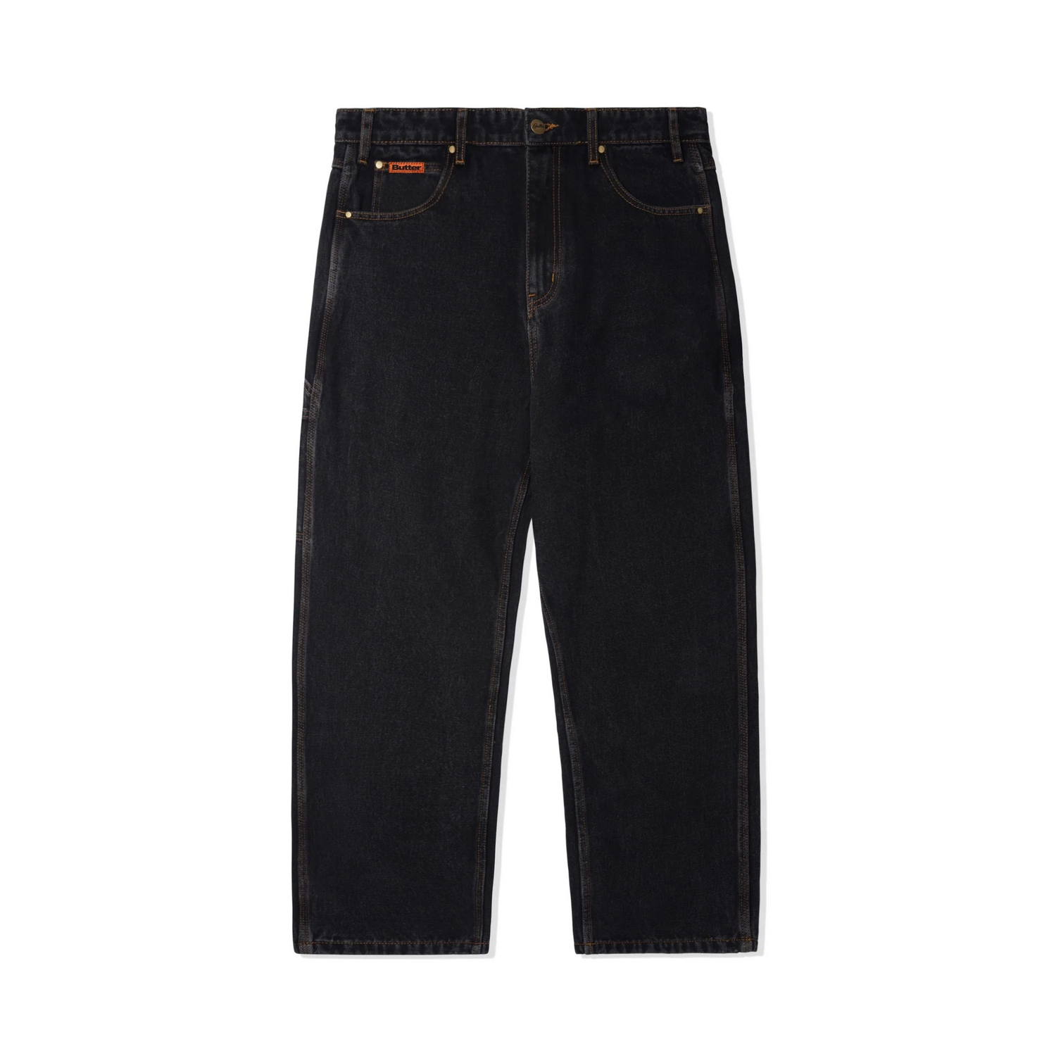 Relaxed Denim Jeans, Washed Black