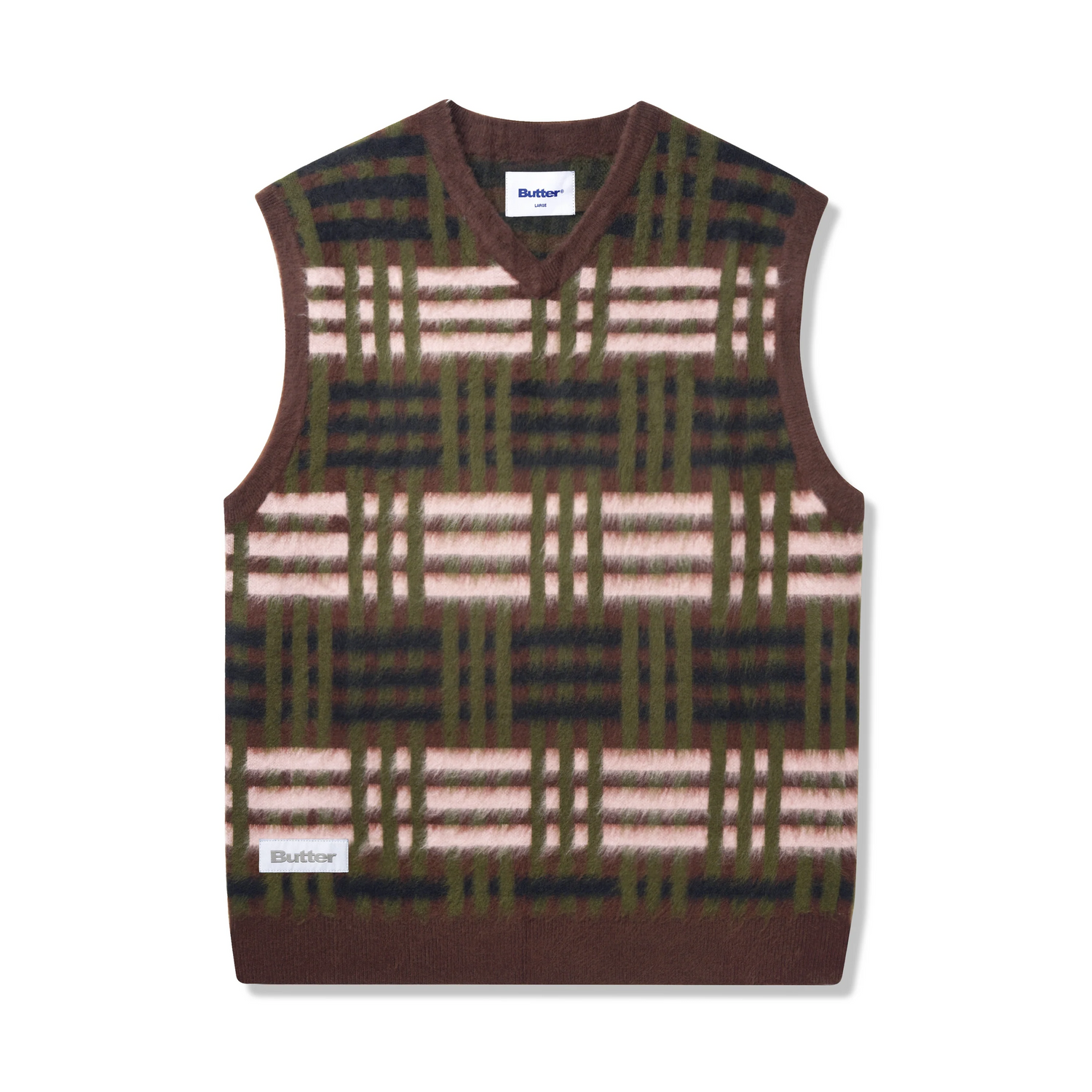 Weave Knitted Vest, Chestnut – Butter Goods Weave Knitted Vest, Chestnut – Butter Goods