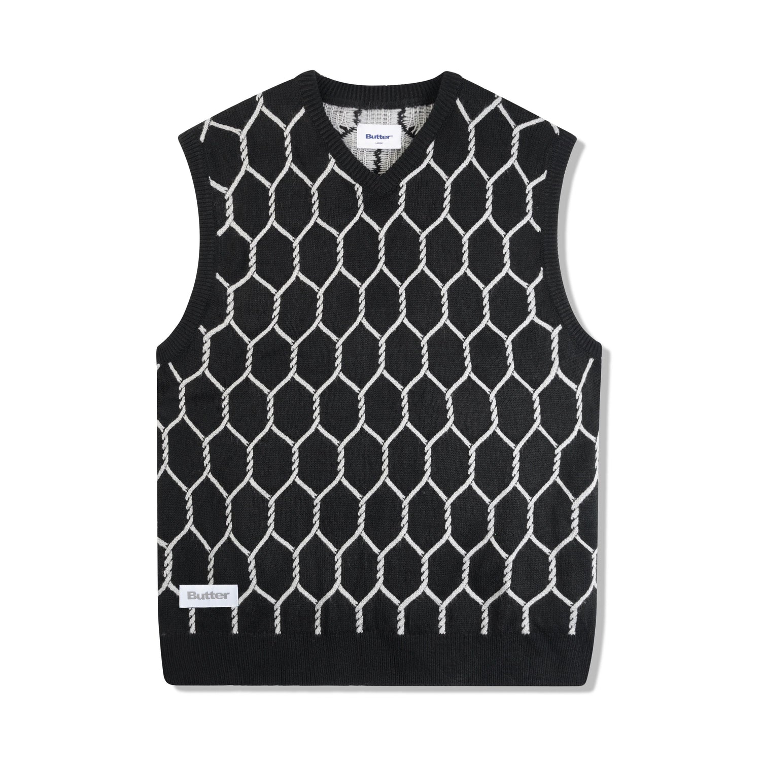 Chain Link Knitted Vest, Black