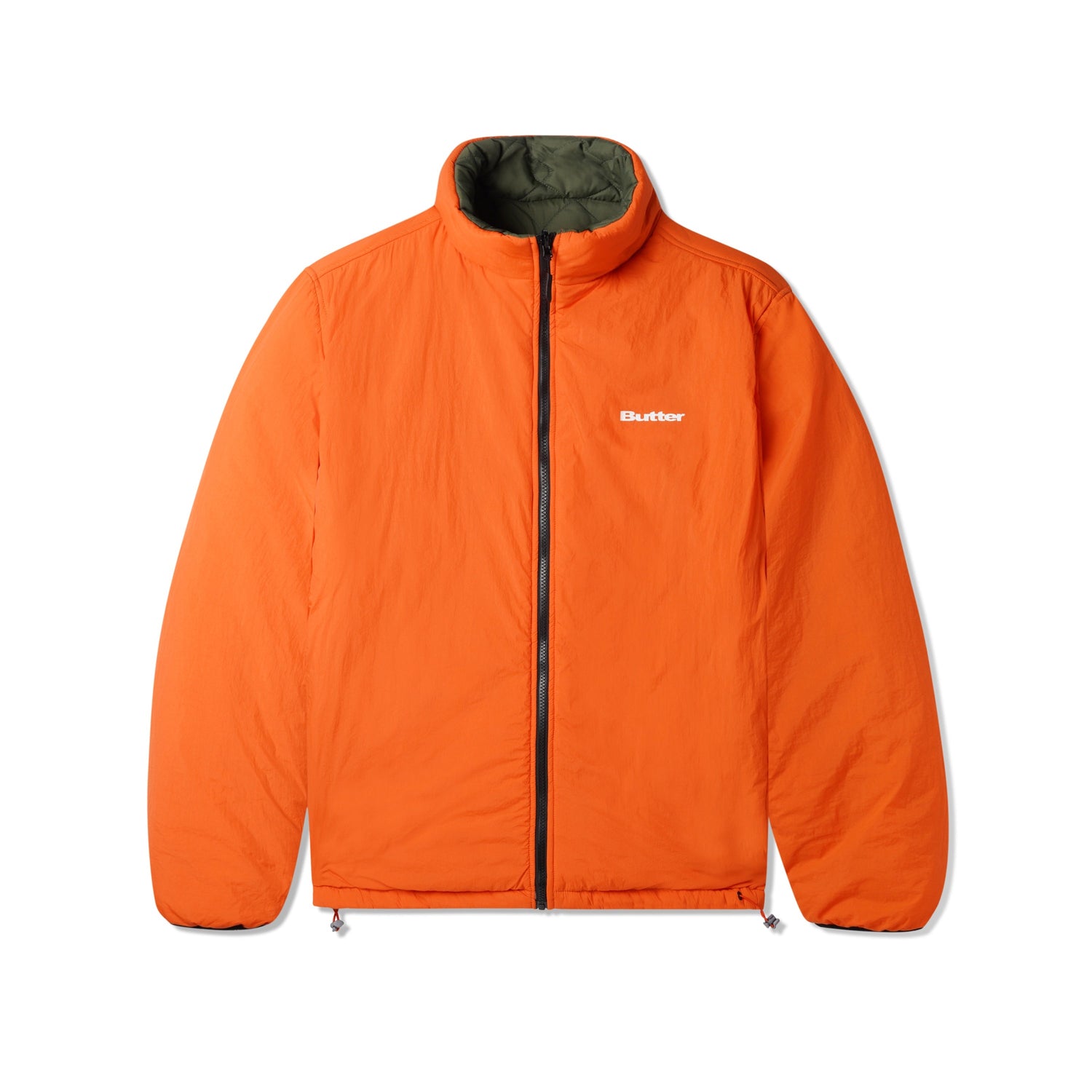 Chainlink Reversible Puffer Jacket, Army / Orange
