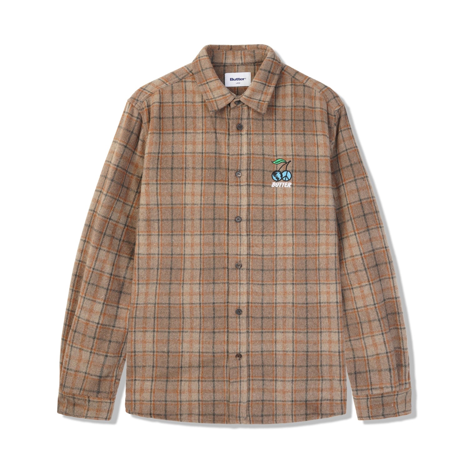 Cherry Flannel Shirt, Taupe