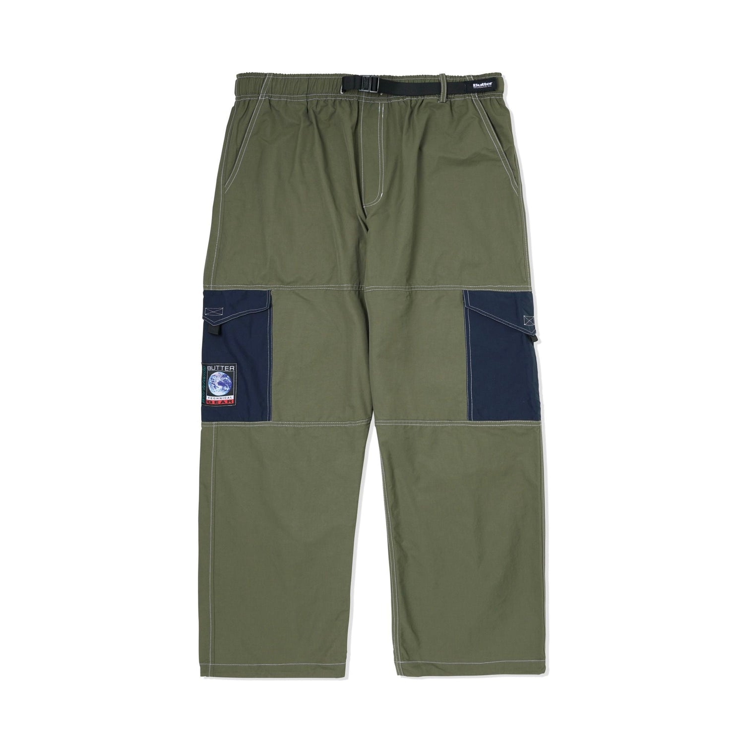 Contrast Cargo Pants. Army